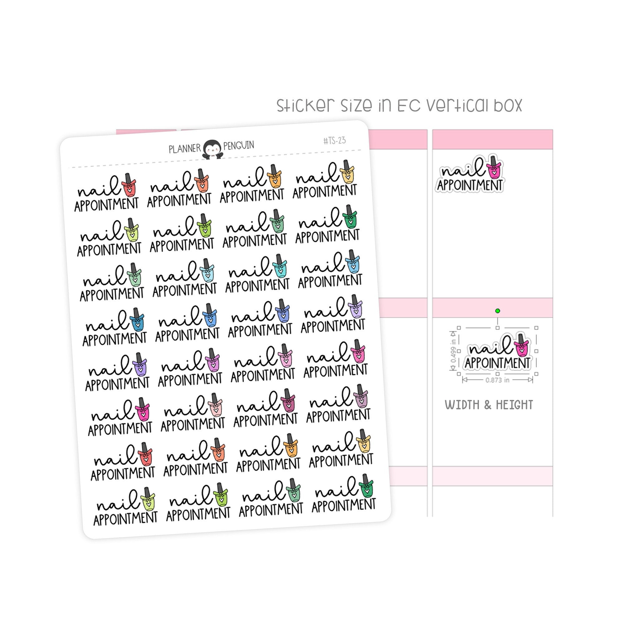 Nail Appointment - Icon Script Stickers
