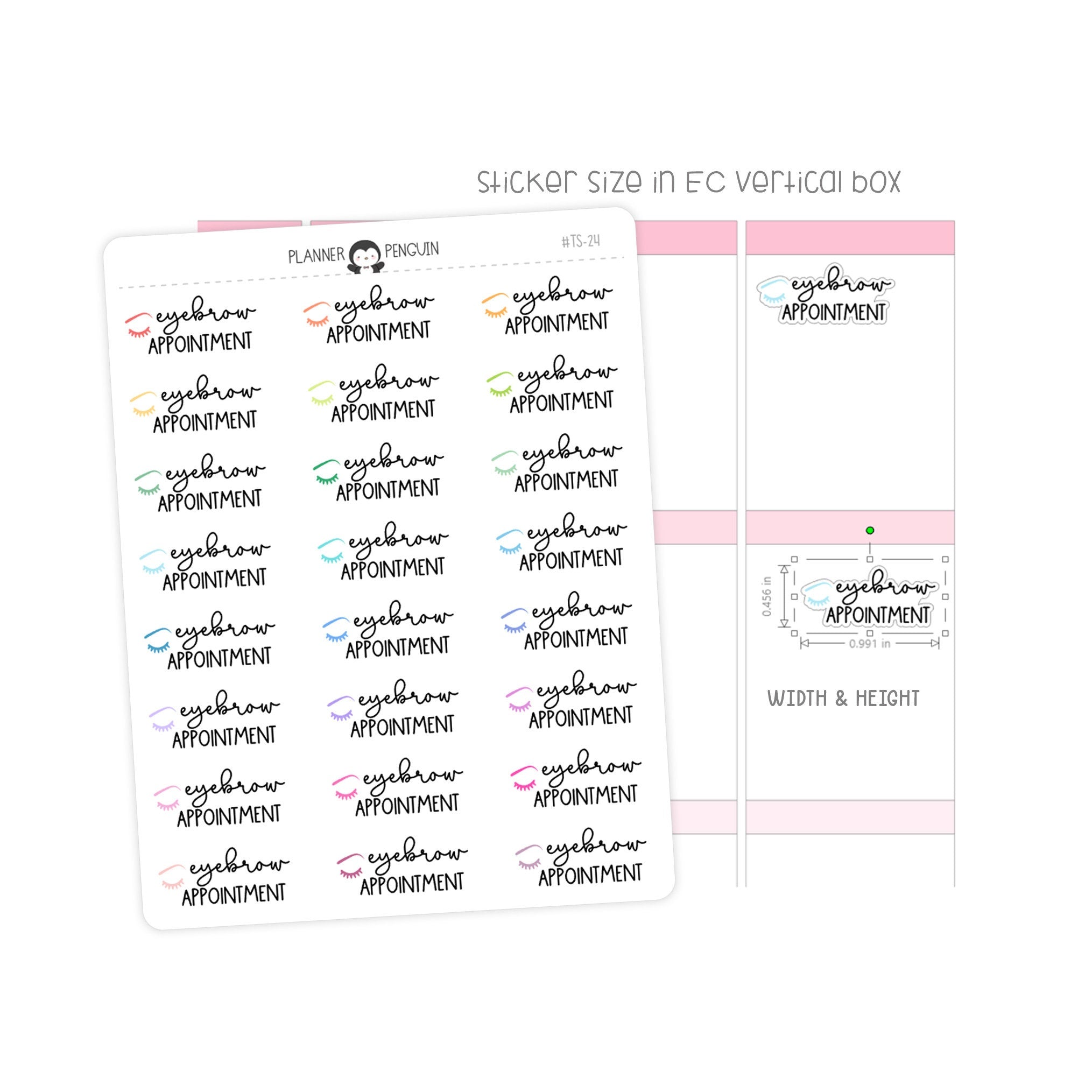 EyeBrow Appointment - Icon Script Stickers