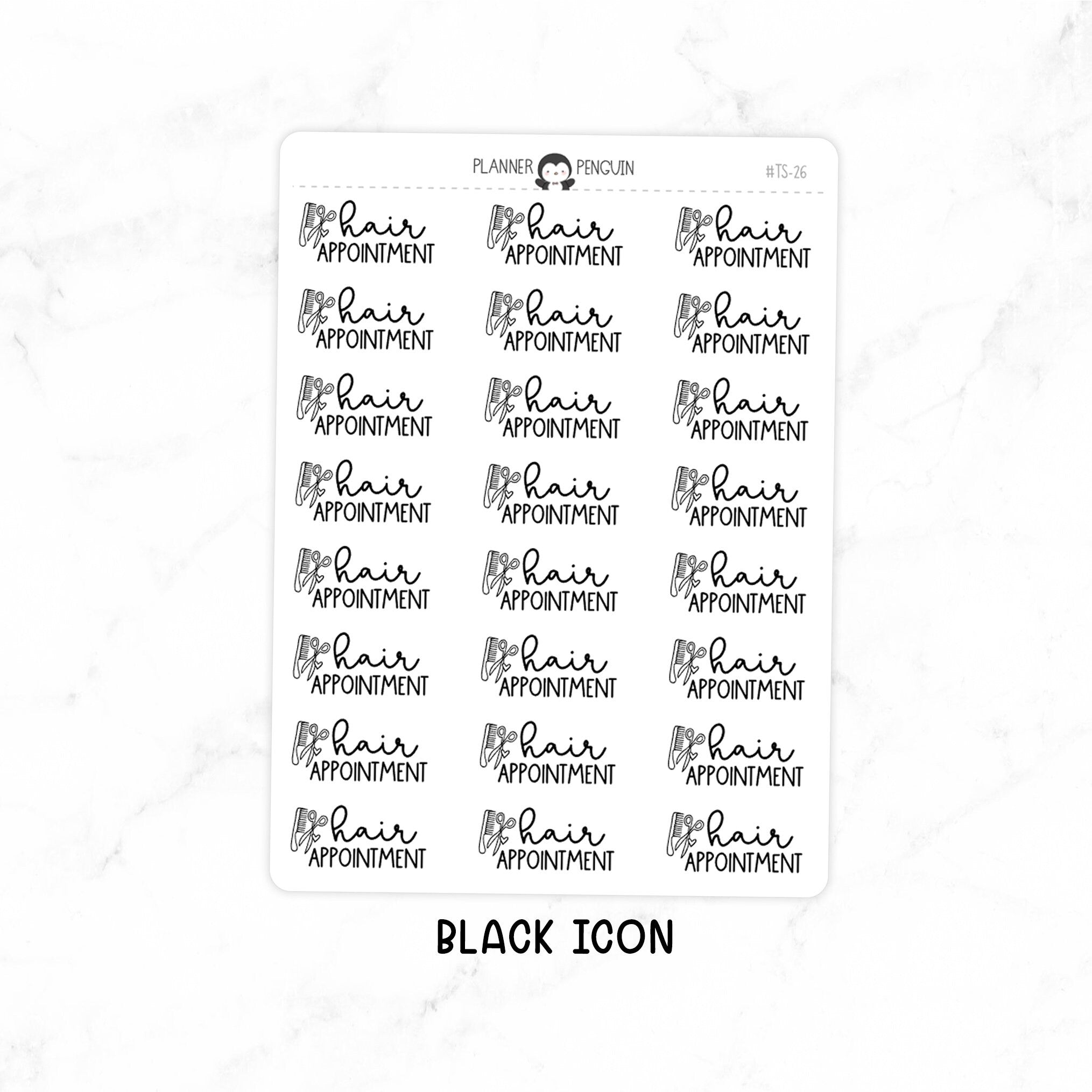 Hair Appointment - Icon Script Stickers