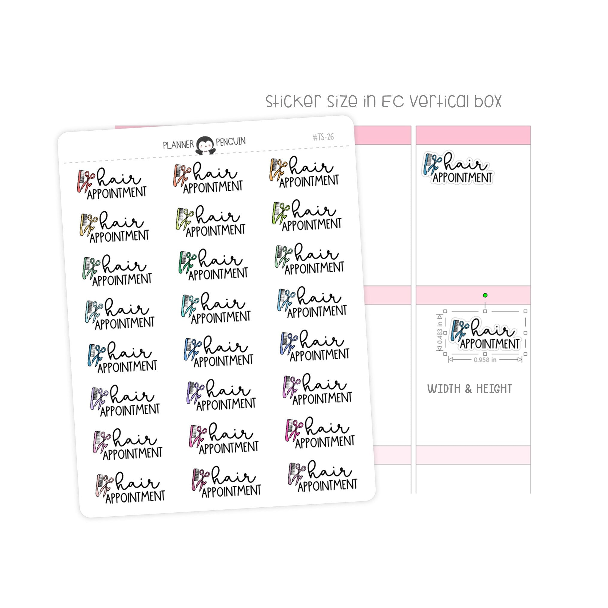 Hair Appointment - Icon Script Stickers