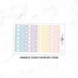 Hobonichi Cousin A5 Custom Date Cover Stickers // #HC-Custom