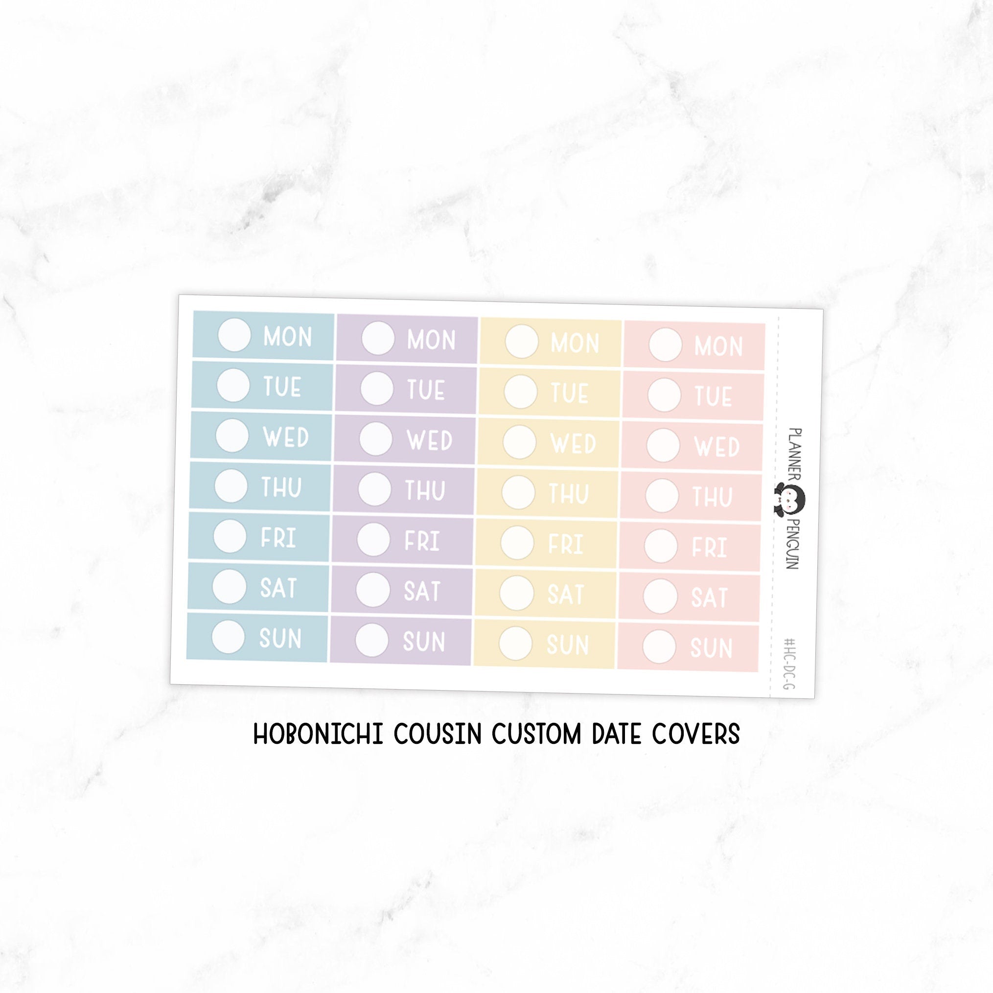 Hobonichi Cousin A5 Custom Date Cover Stickers // #HC-Custom