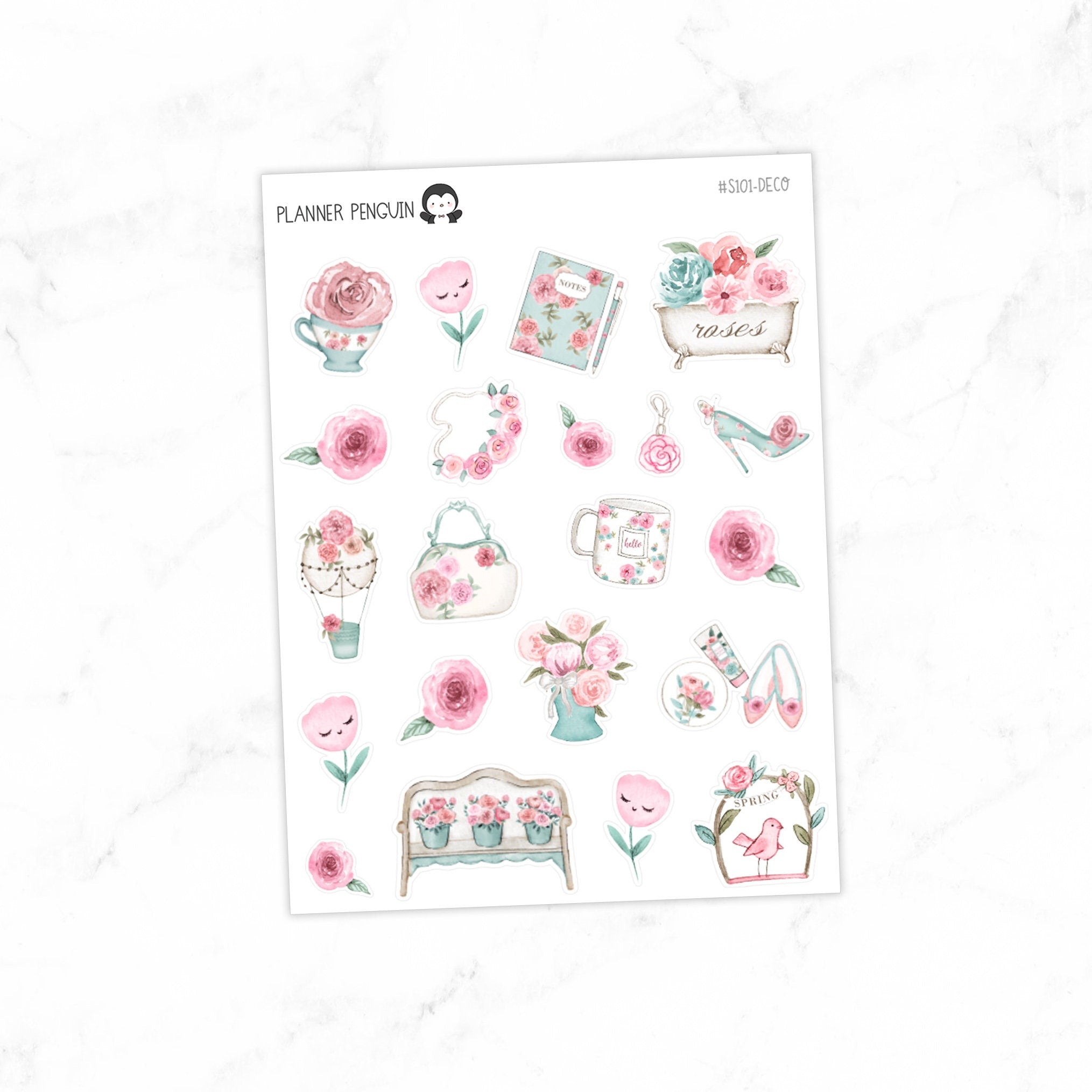 Spring Roses Deco Stickers