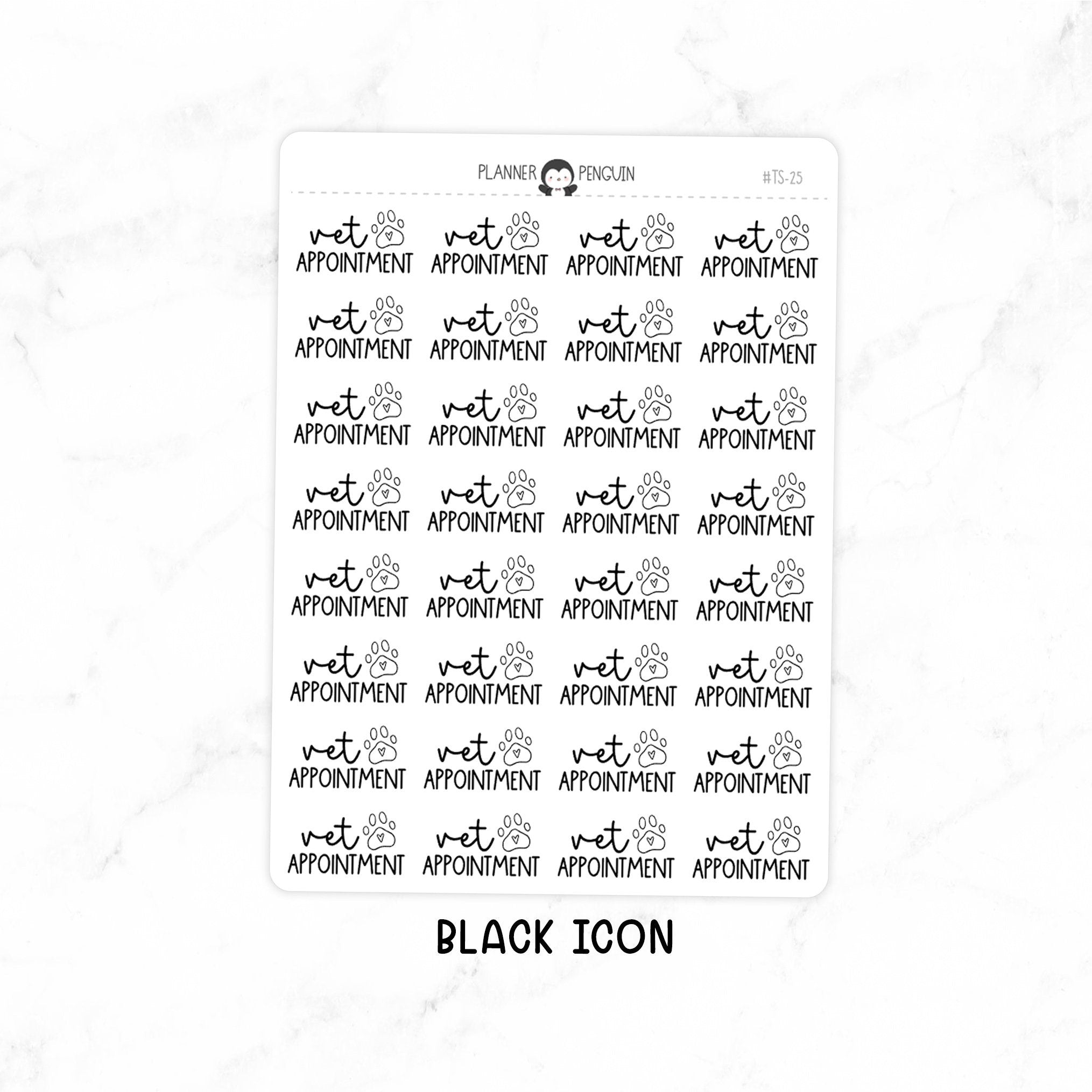 Vet Appointment - Icon Script Stickers