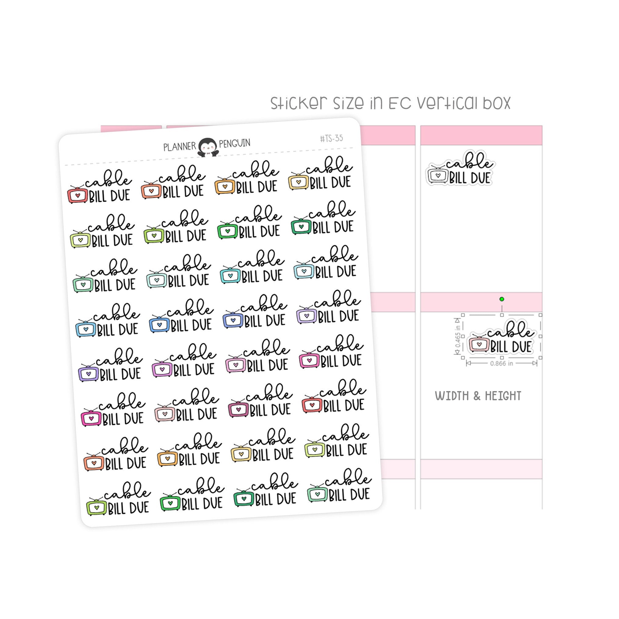 Cable Bill Due - Icon Script Stickers