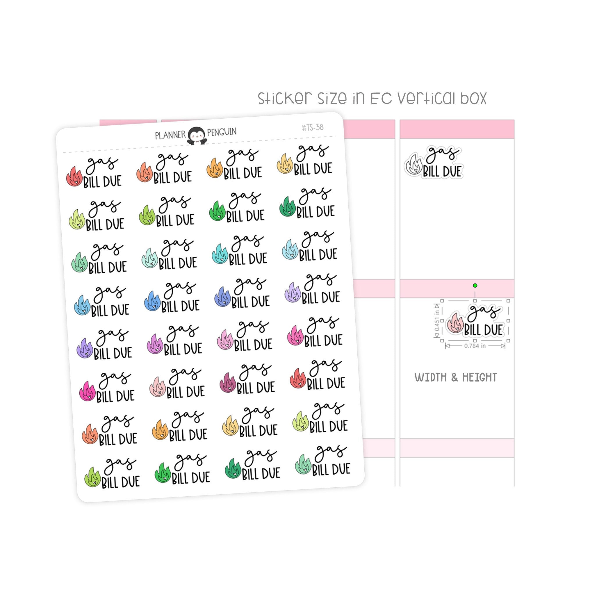 Gas Bill Due - Icon Script Stickers