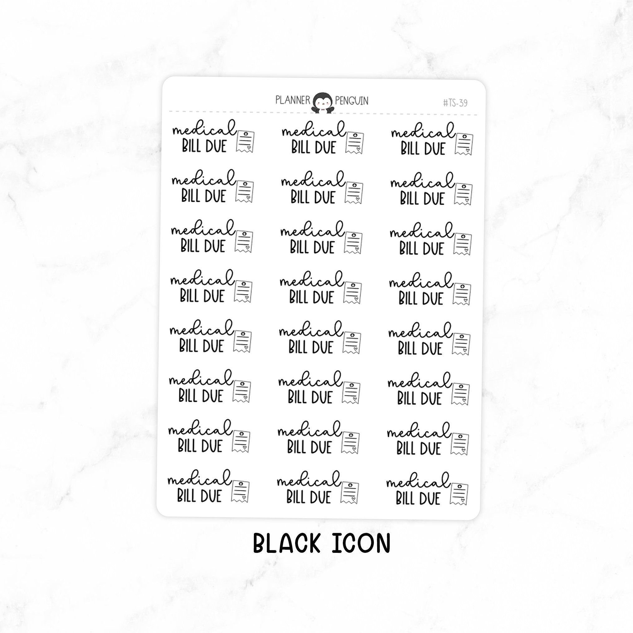 Medical Bill Due - Icon Script Stickers