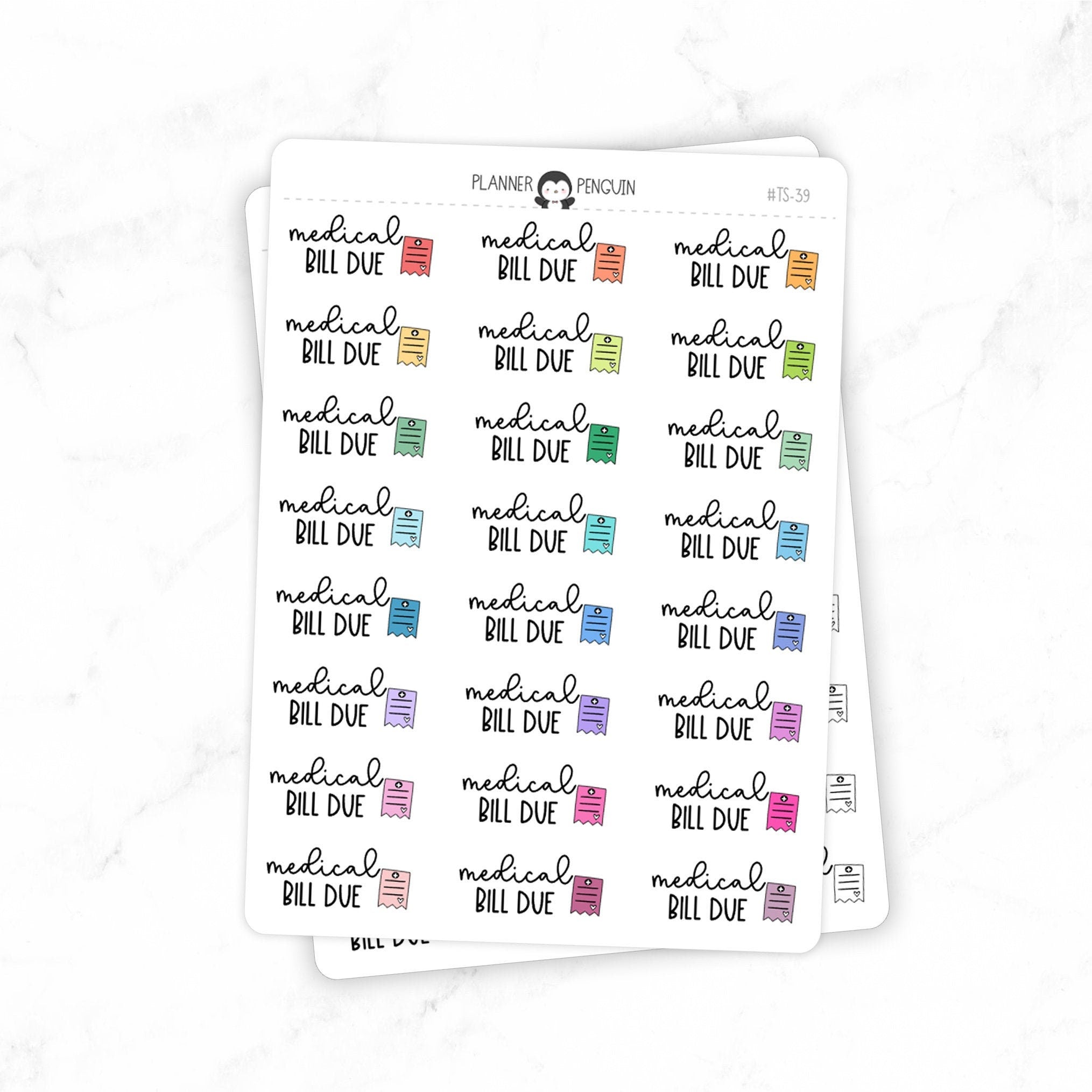 Medical Bill Due - Icon Script Stickers