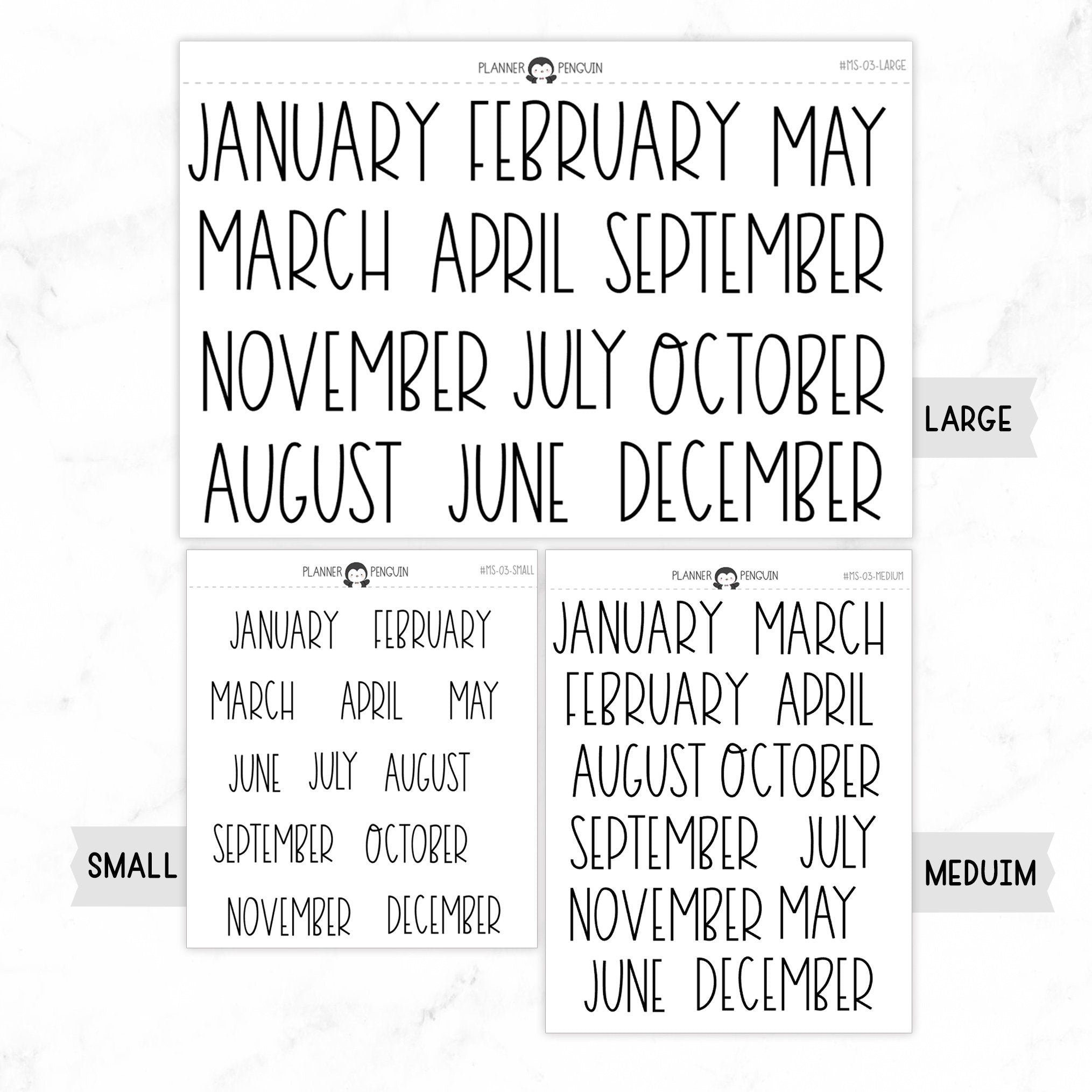 Monthly Script stickers MS-03