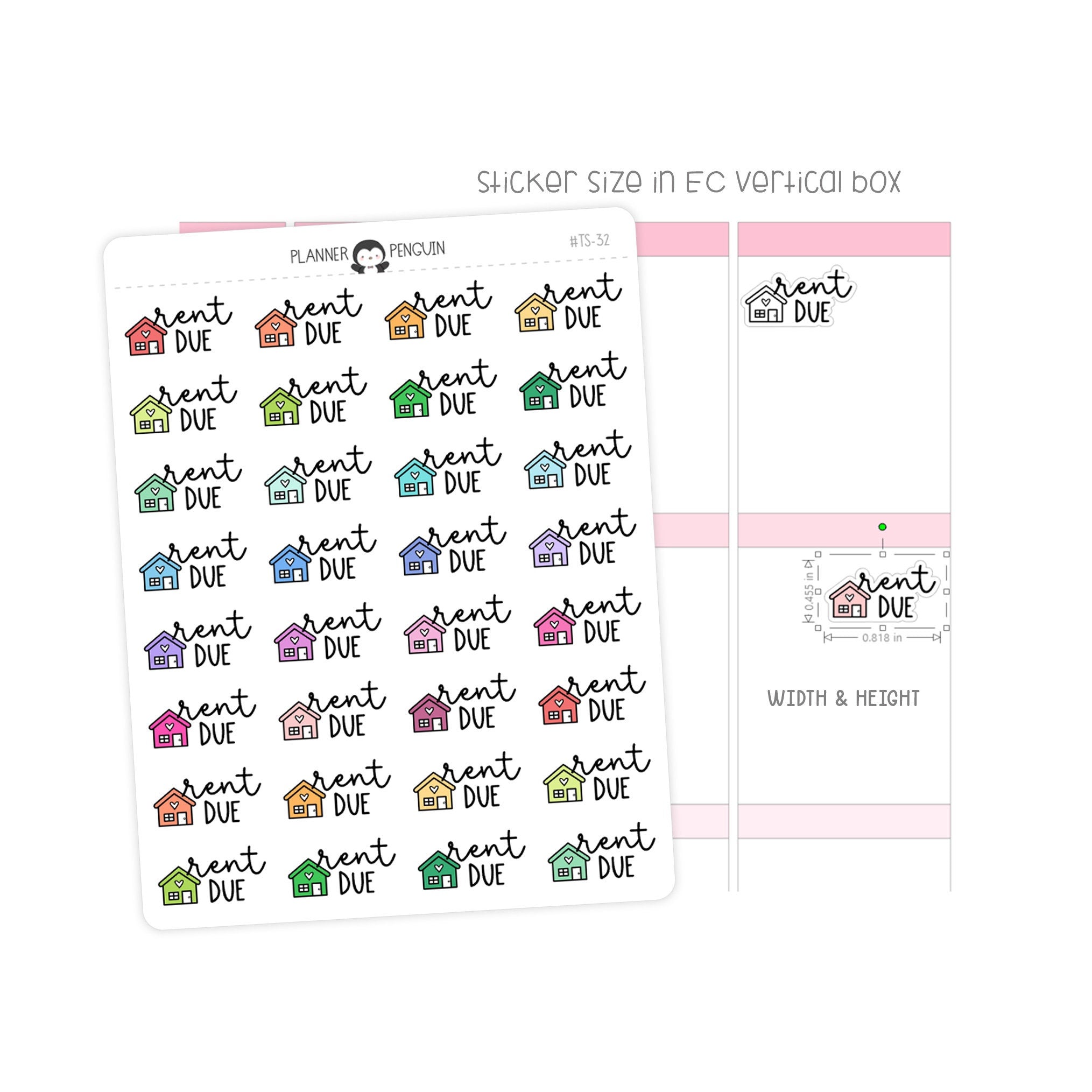 Rent Due - Icon Script Stickers
