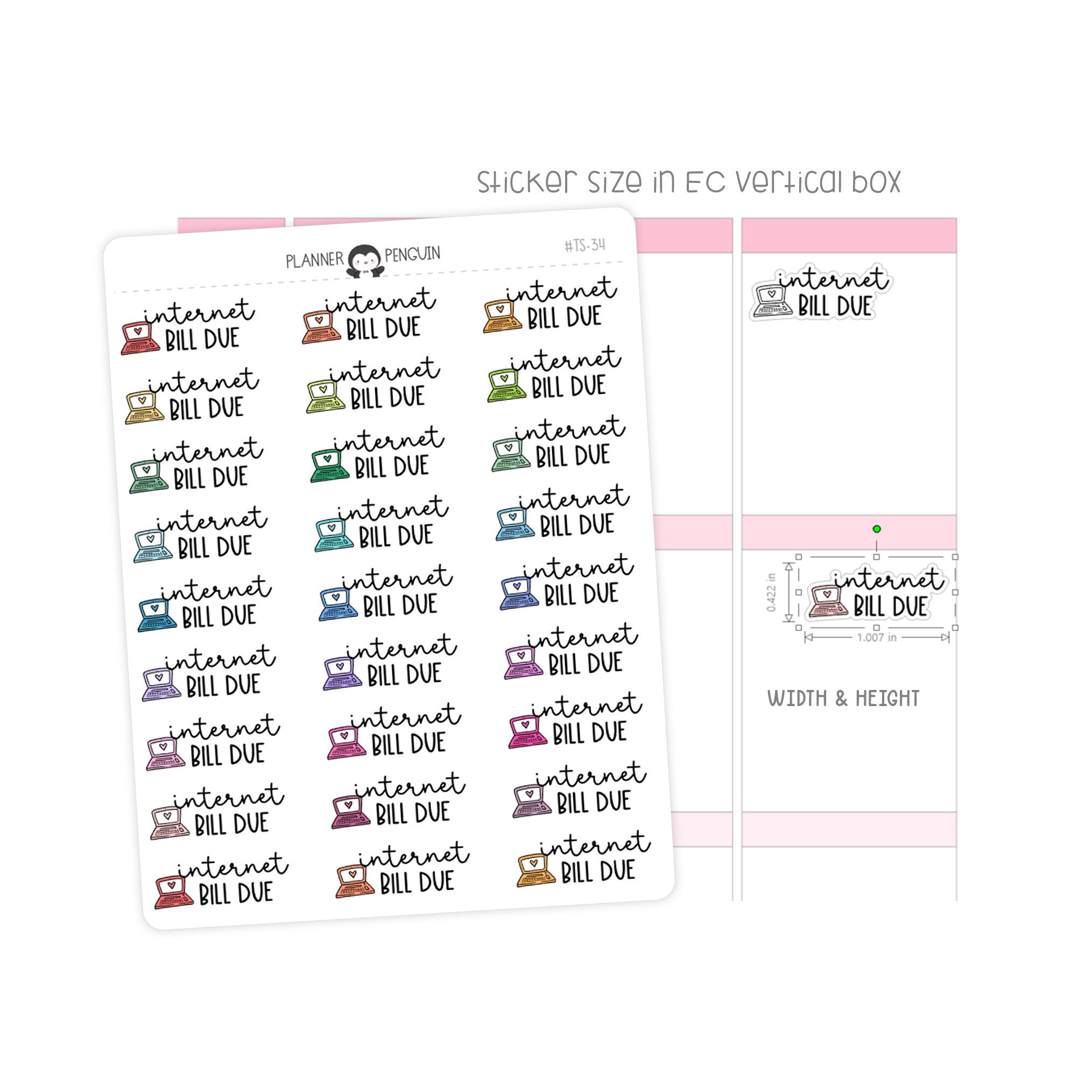 Internet Bill Due - Icon Script Stickers
