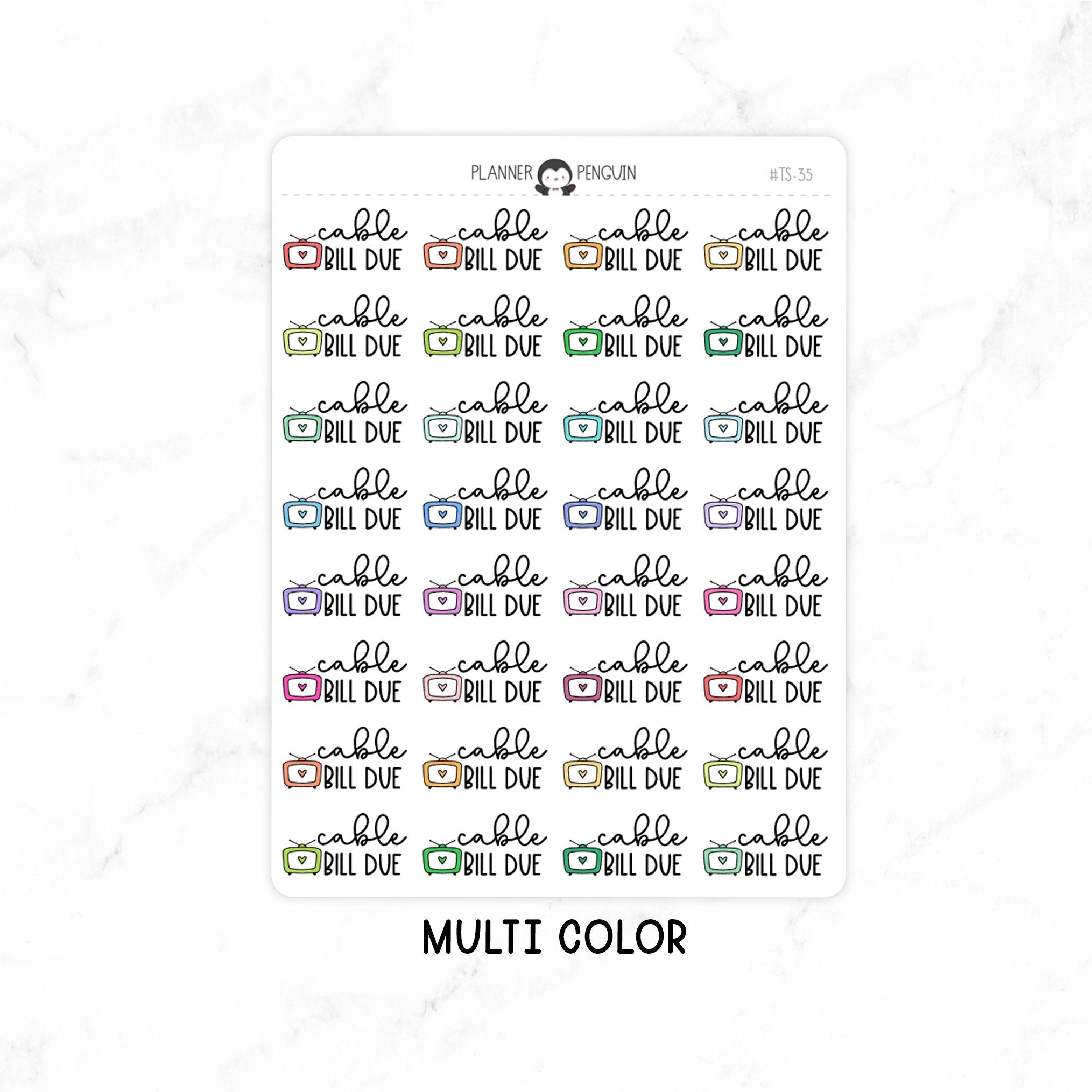 Cable Bill Due - Icon Script Stickers