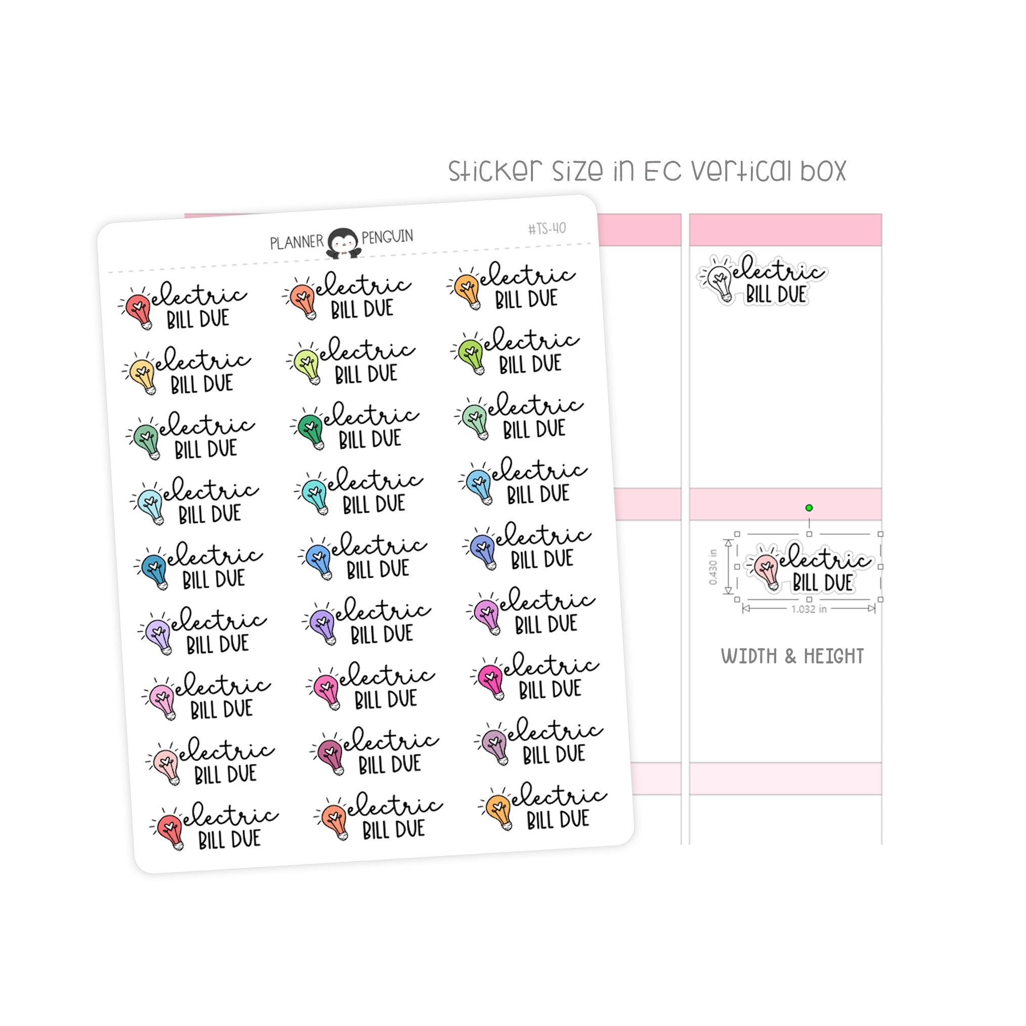 Electric Bill Due - Icon Script Stickers