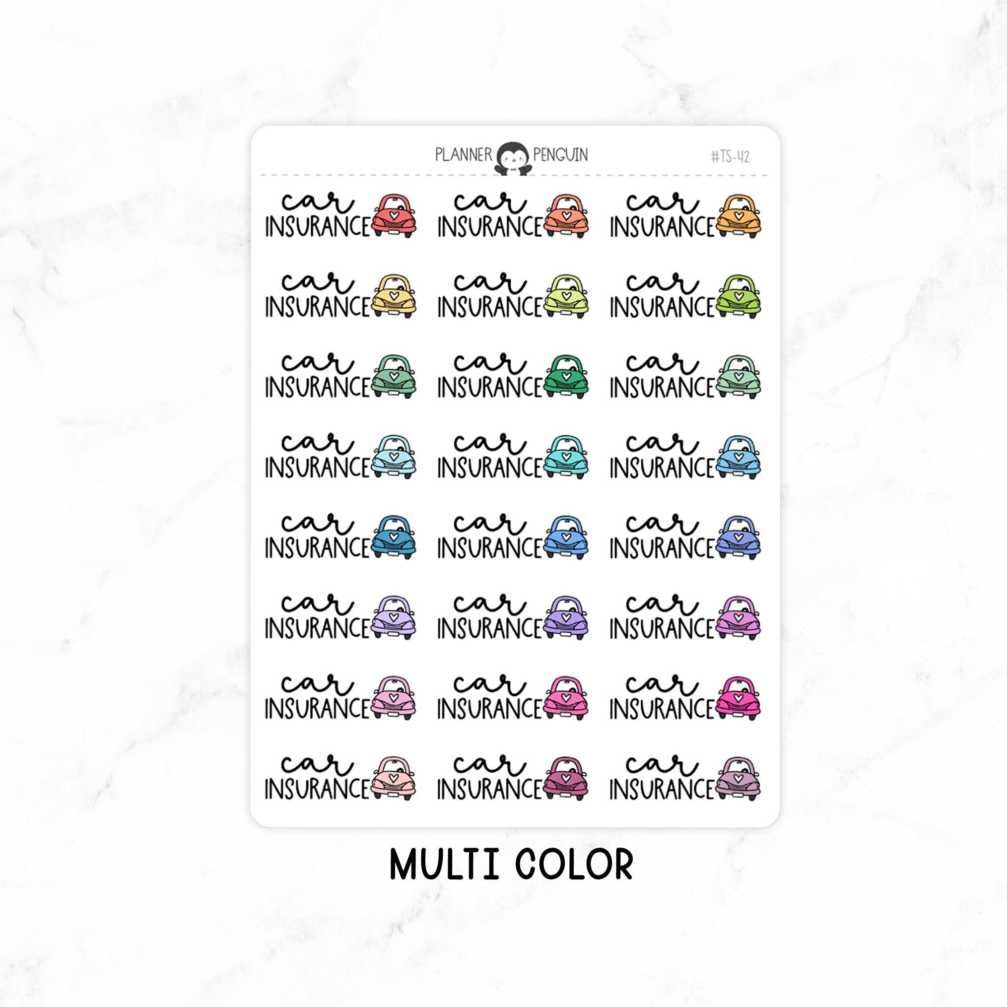 Car Insurance - Icon Script Stickers