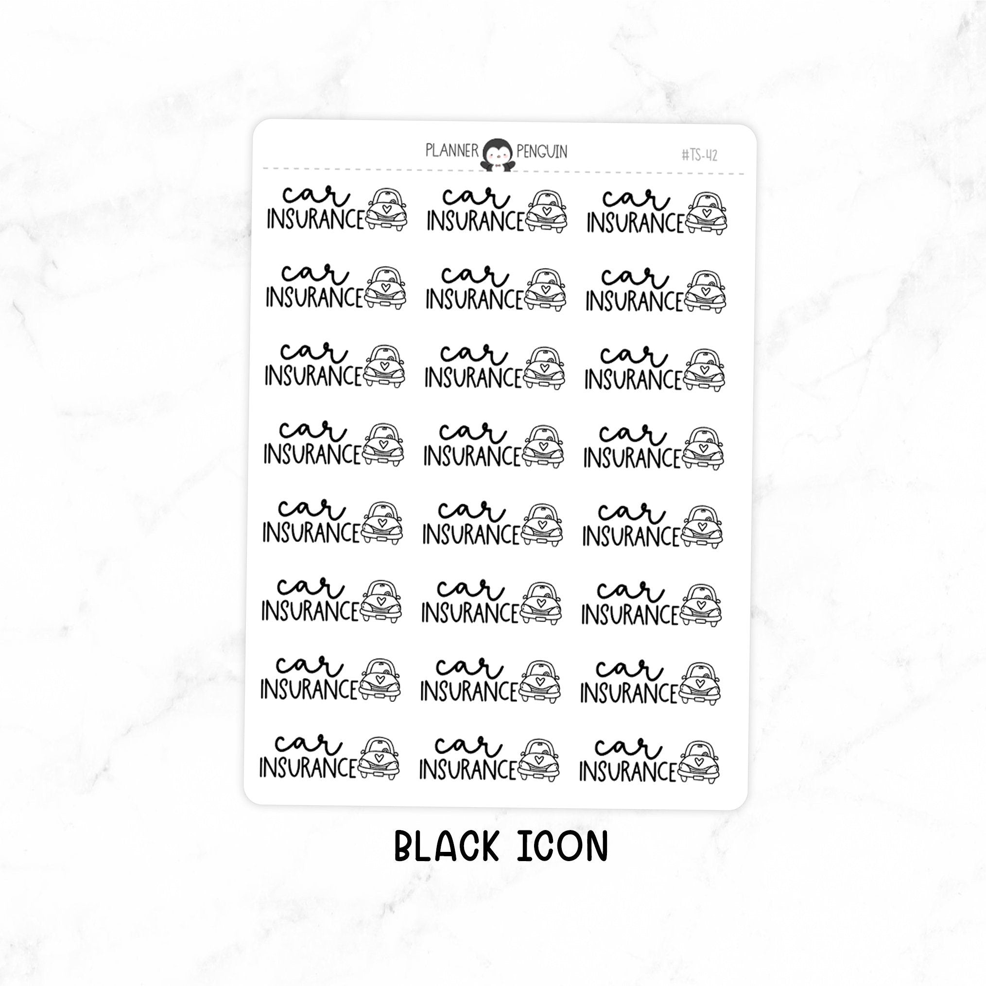 Car Insurance - Icon Script Stickers