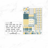 Mustard And Navy Hobonichi Cousin A5 Weekly Sticker Kit// #HC-23