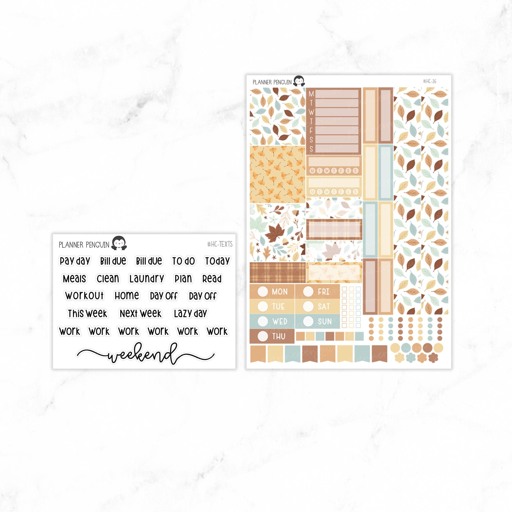 Fall Floral Hobonichi Cousin A5 Weekly Sticker Kit// #HC-26