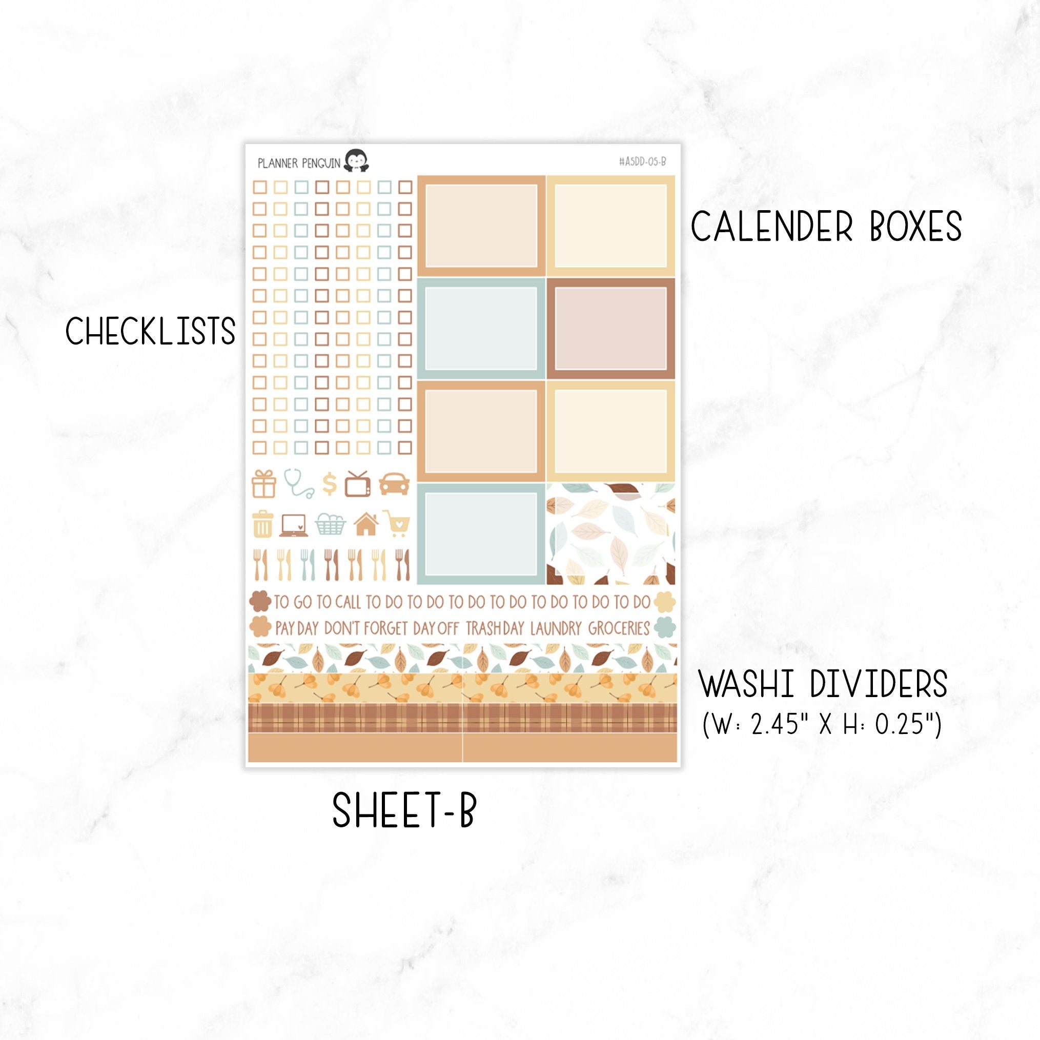 Fall Floral A5 Daily Duo Sticker Kit