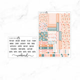 Peach Floral Hobonichi Cousin A5 Weekly Sticker Kit// #HC-24