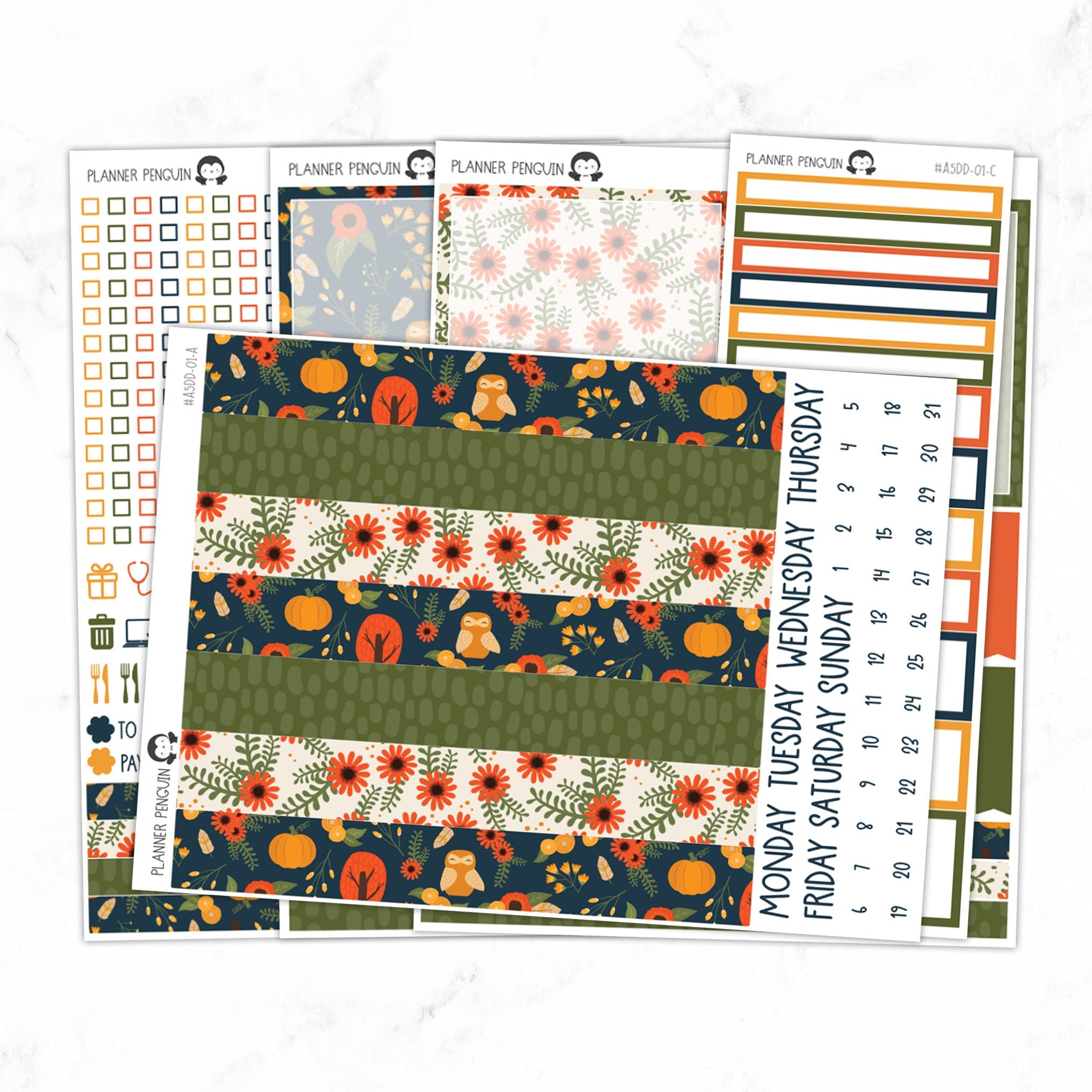 Foxy Fall A5 Daily Duo Sticker Kit