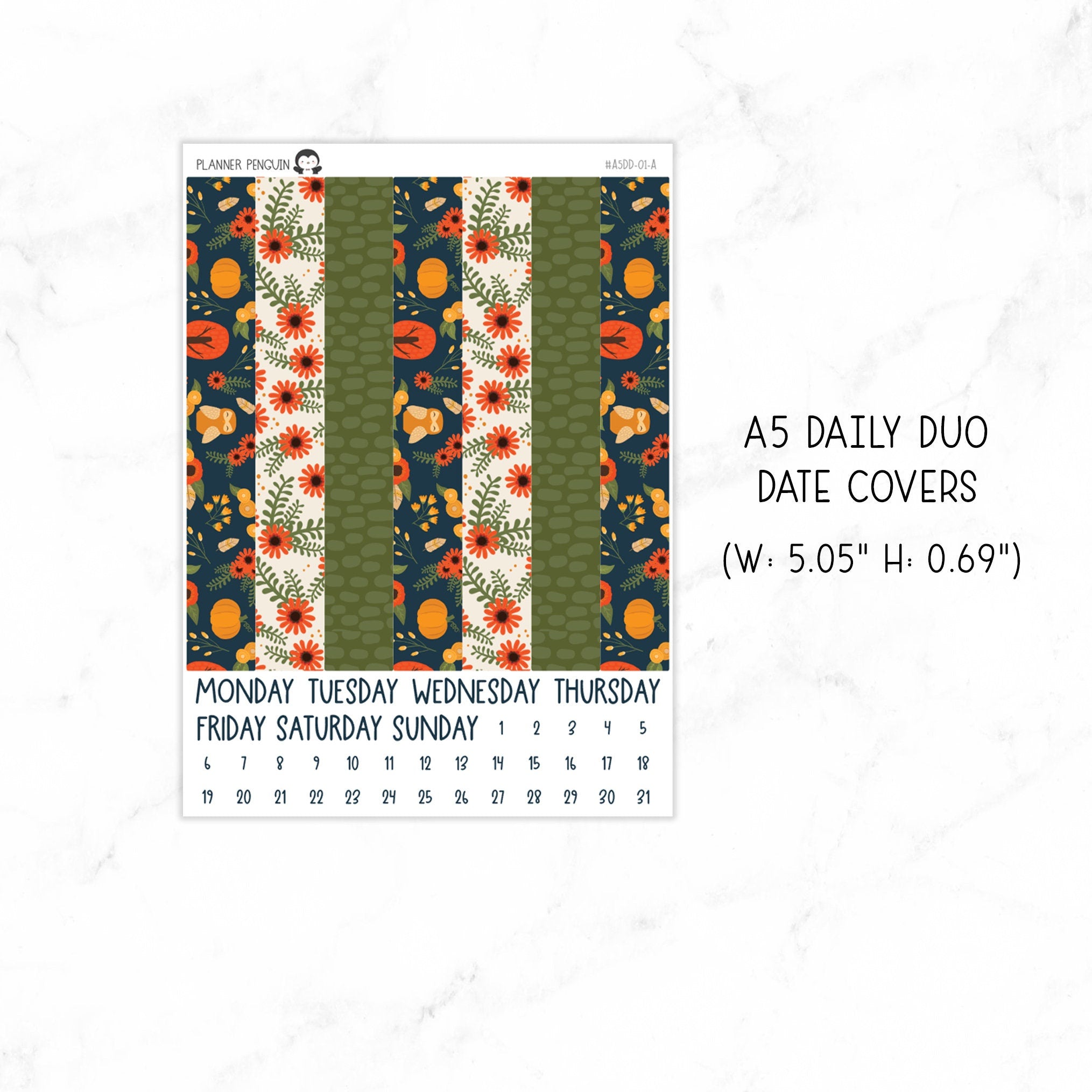 Foxy Fall A5 Daily Duo Sticker Kit
