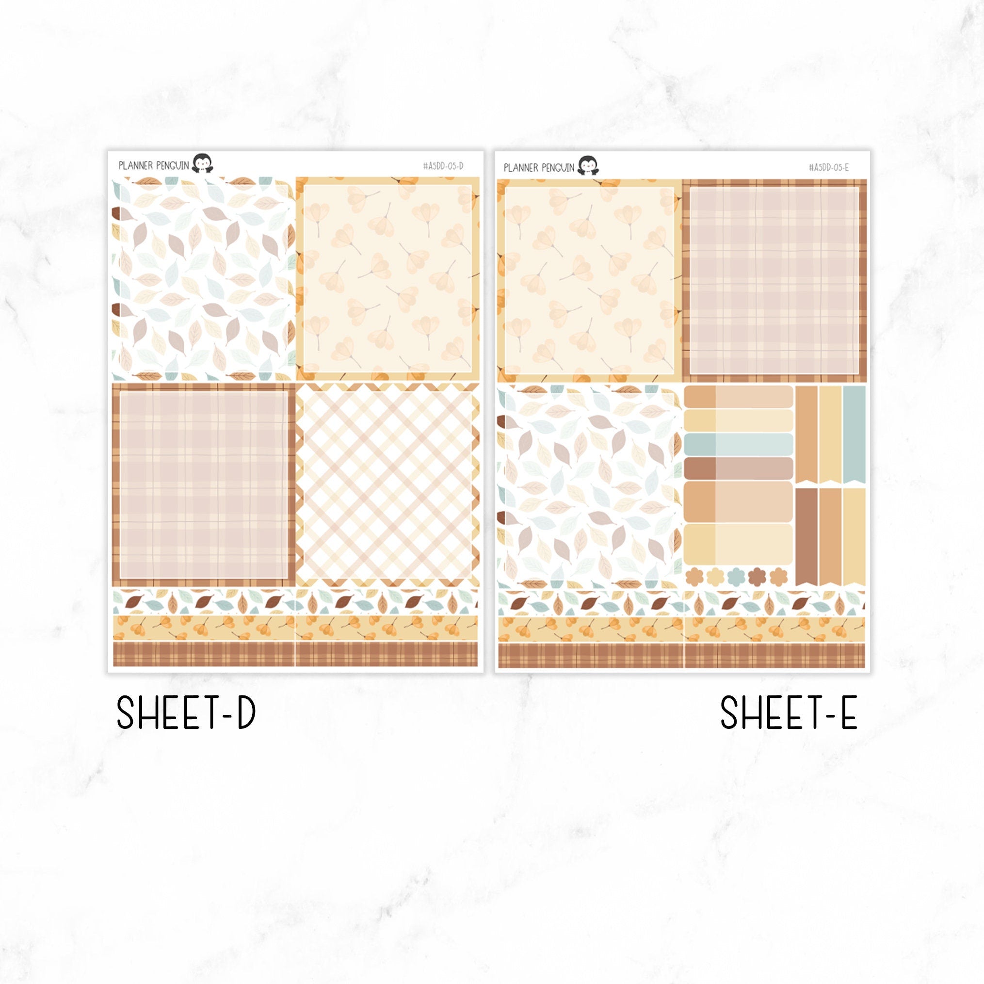 Fall Floral A5 Daily Duo Sticker Kit