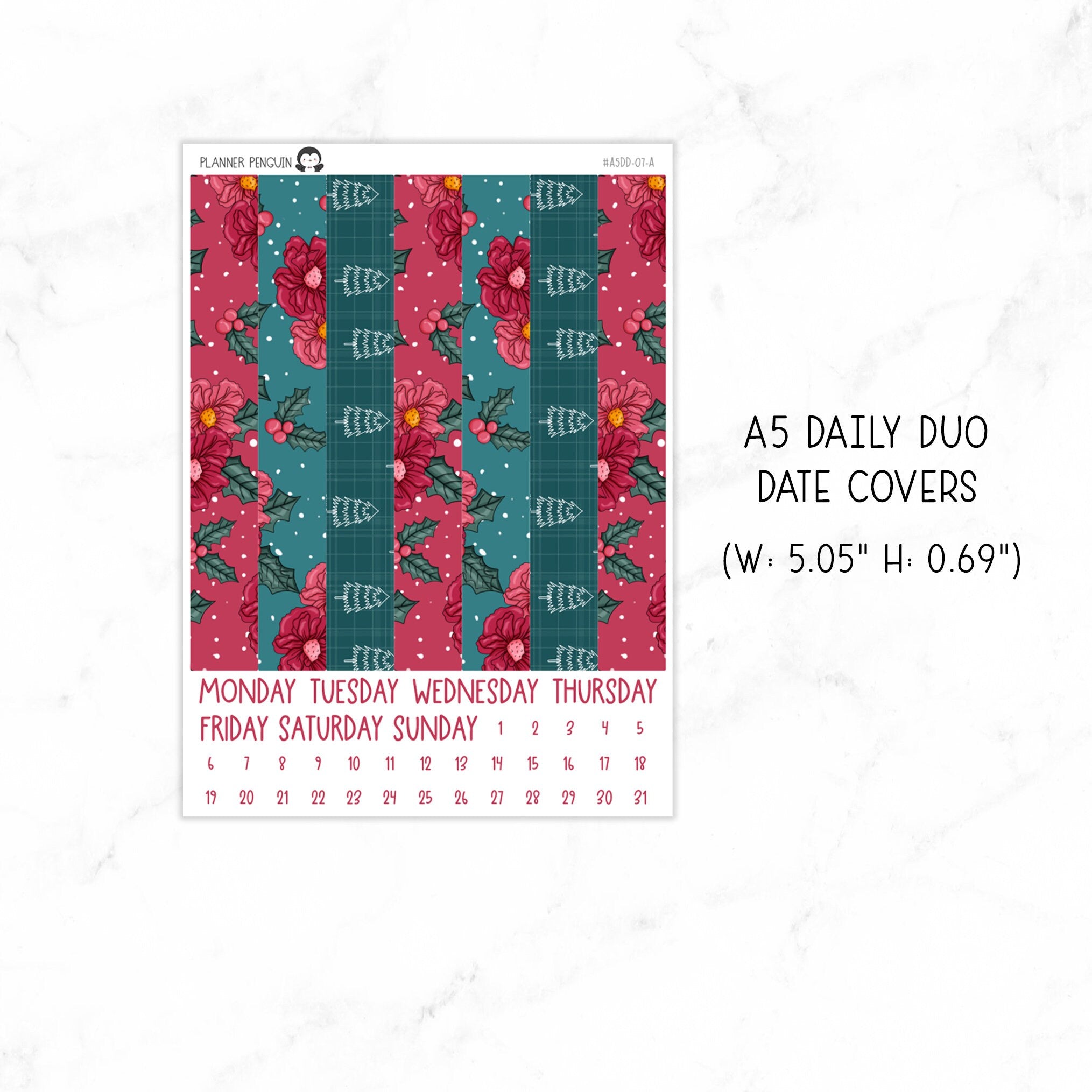 Merry & Bright Christmas A5 Daily Duo Sticker Kit
