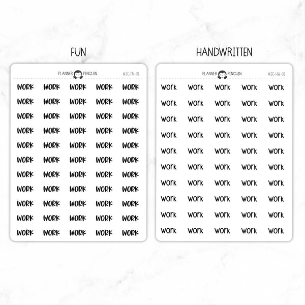 Work Script Stickers // #SC-01