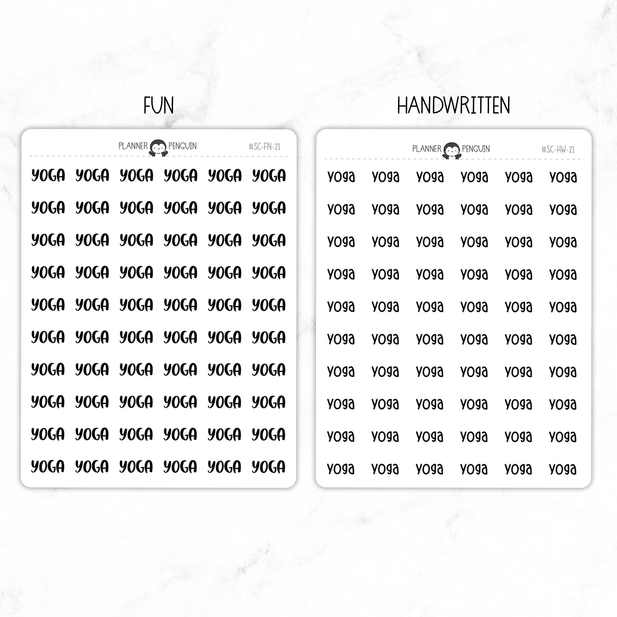 Yoga Script Stickers