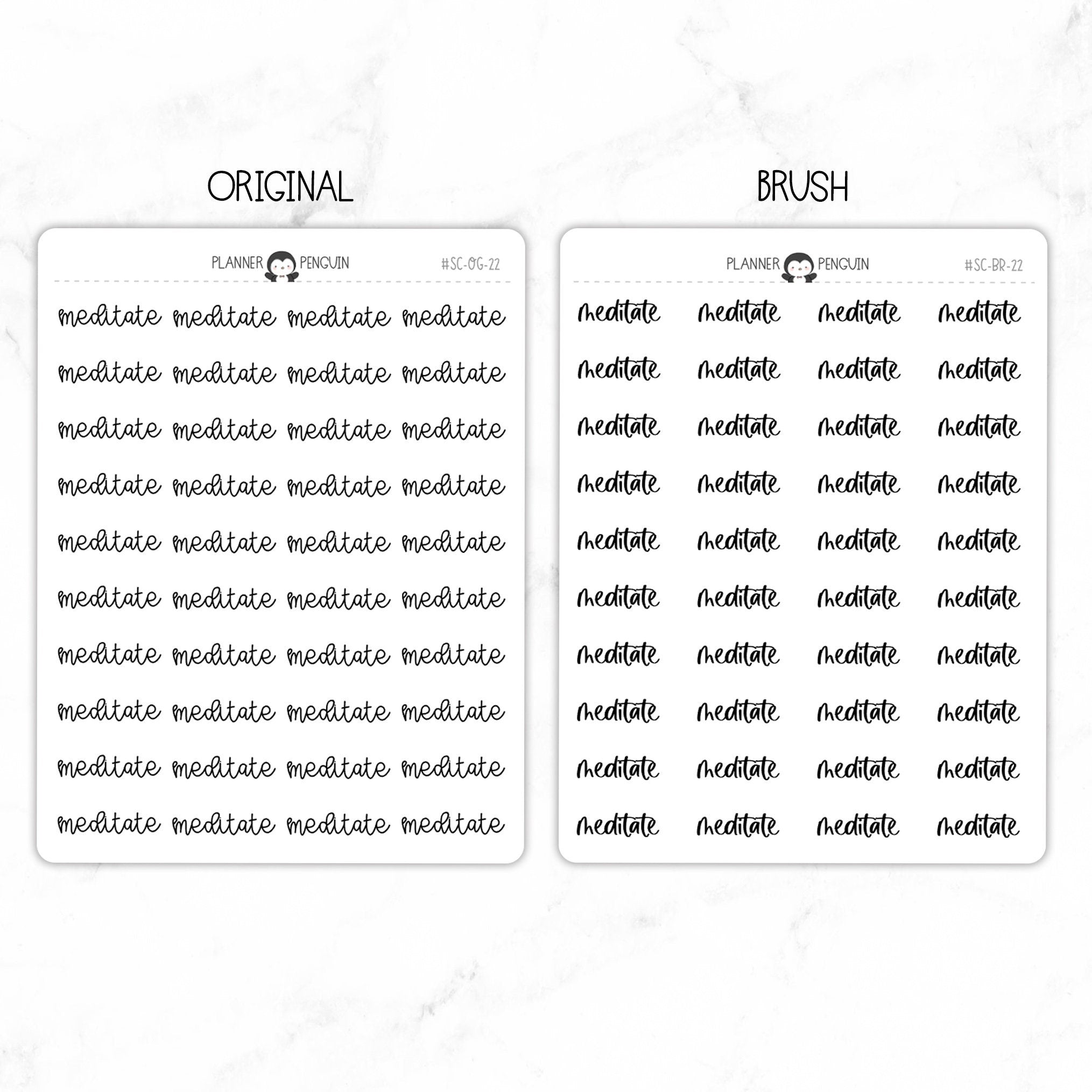 Meditate Script Stickers