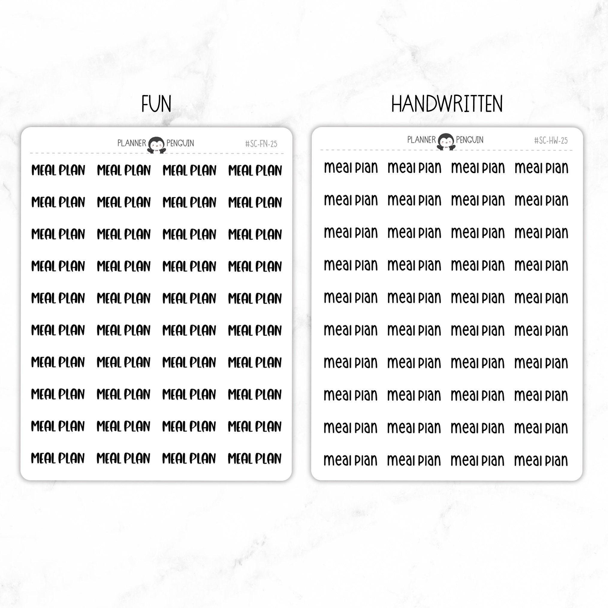 Meal Plan Script Stickers