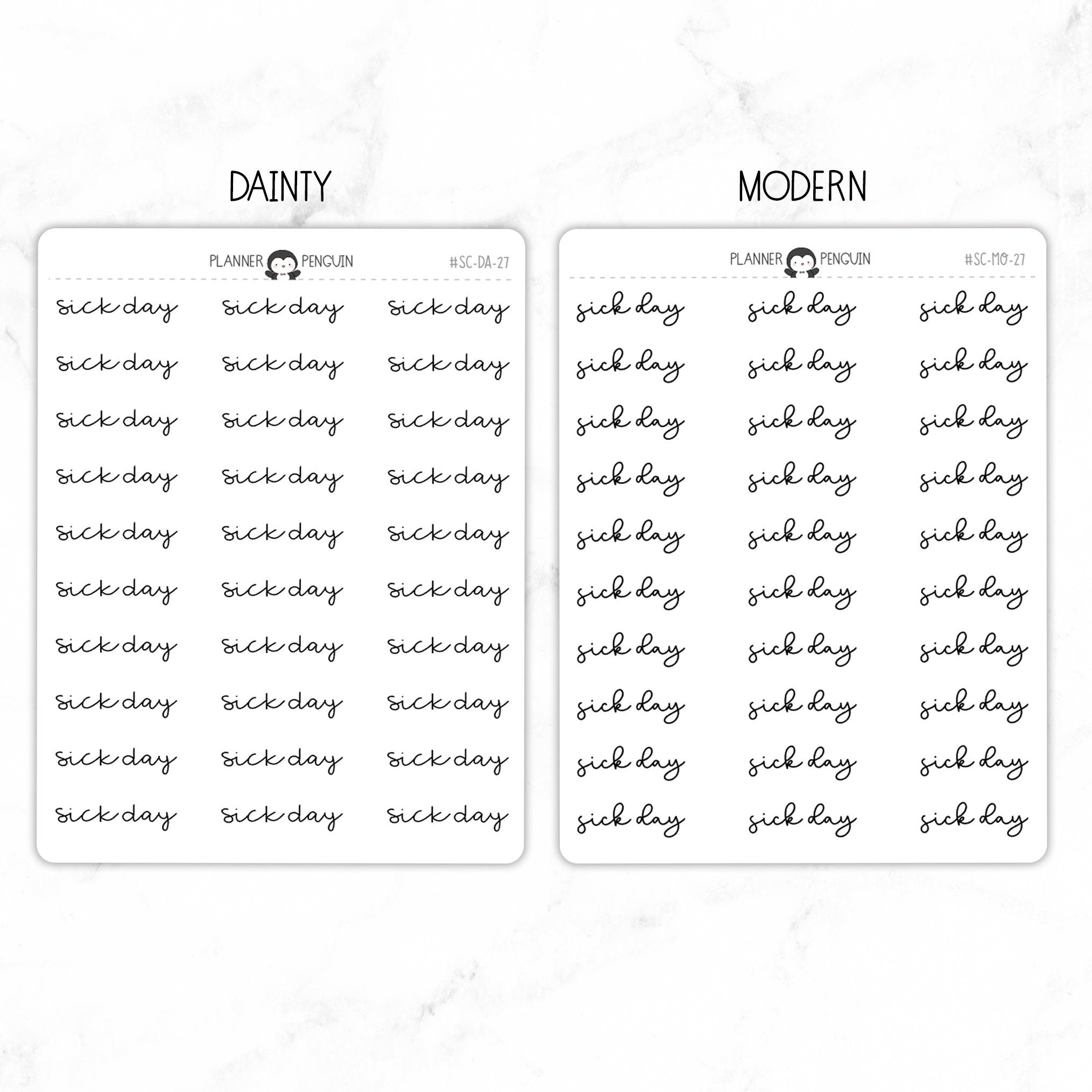 Sick Day Script Stickers