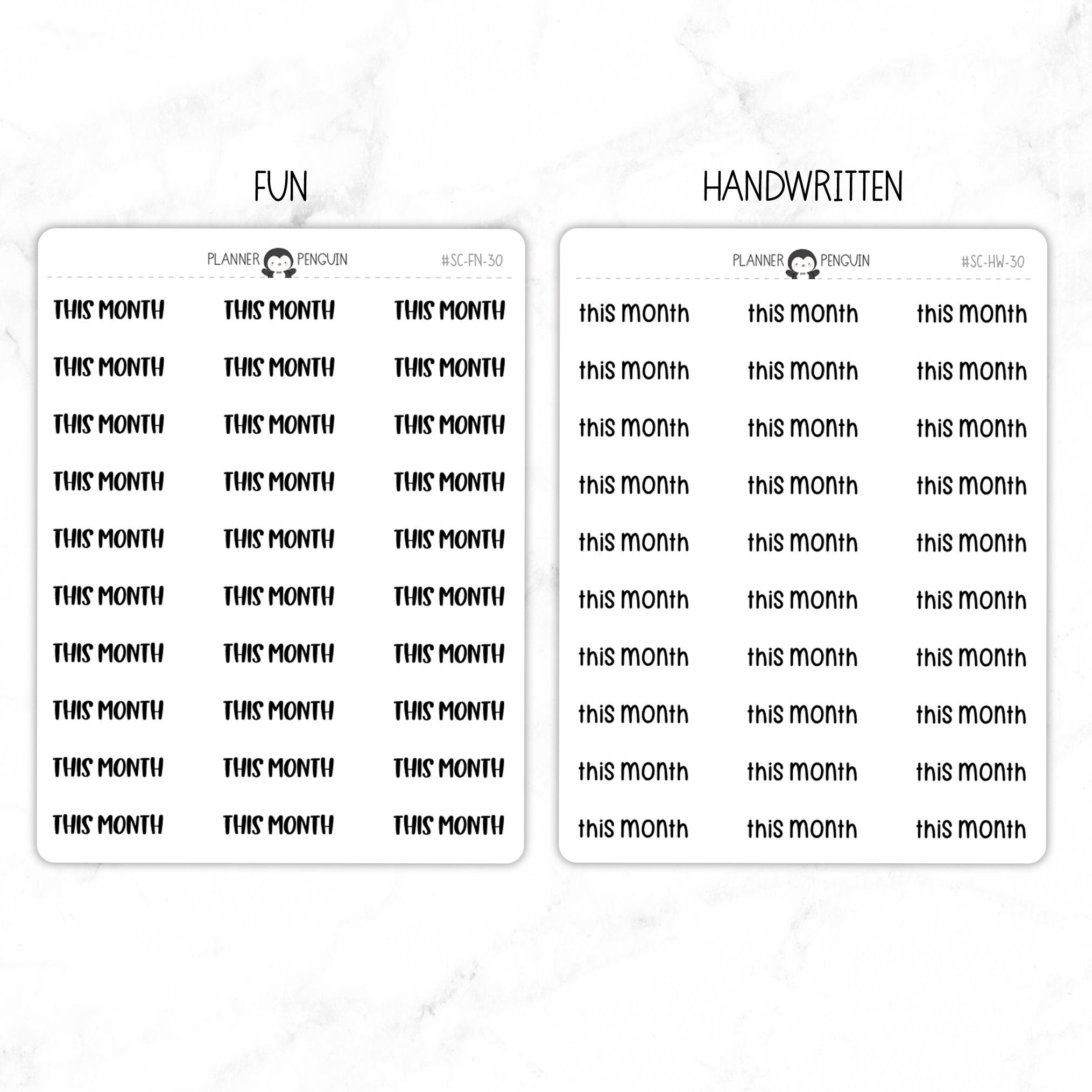 This Month Script Stickers