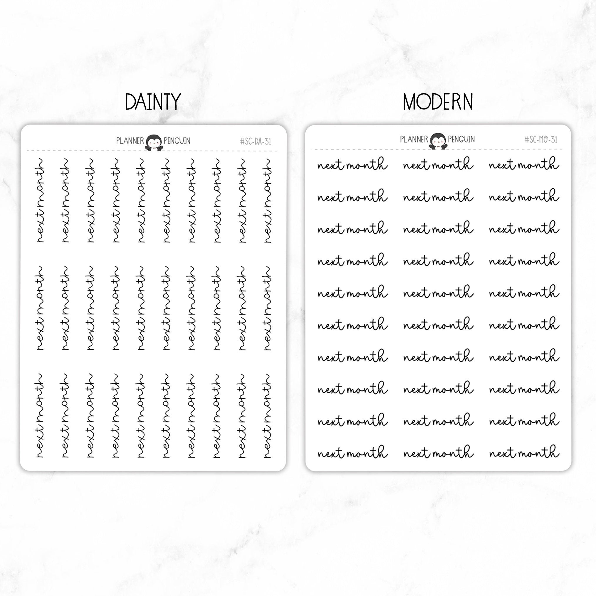 Next Month Script Stickers