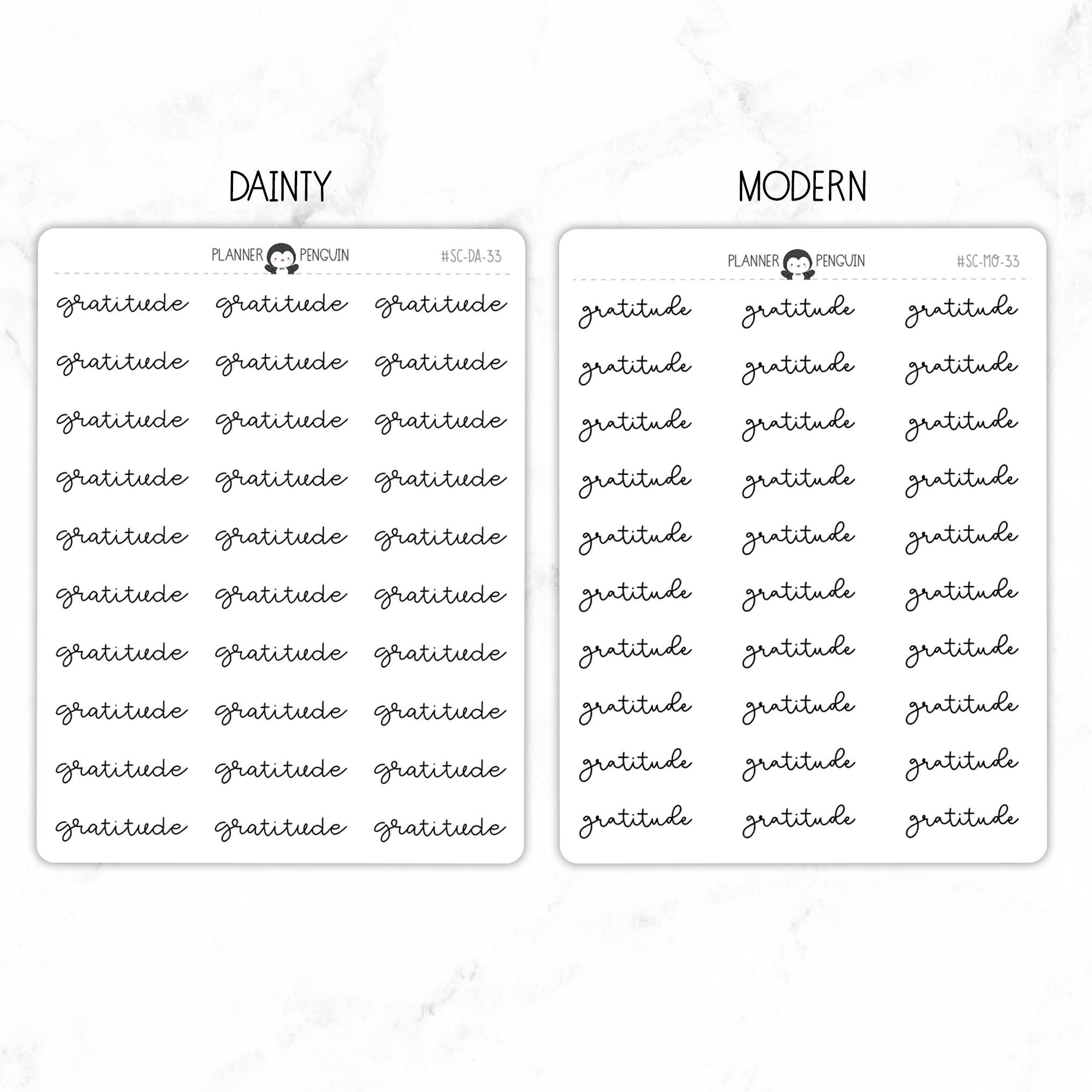 Gratitude Script Stickers