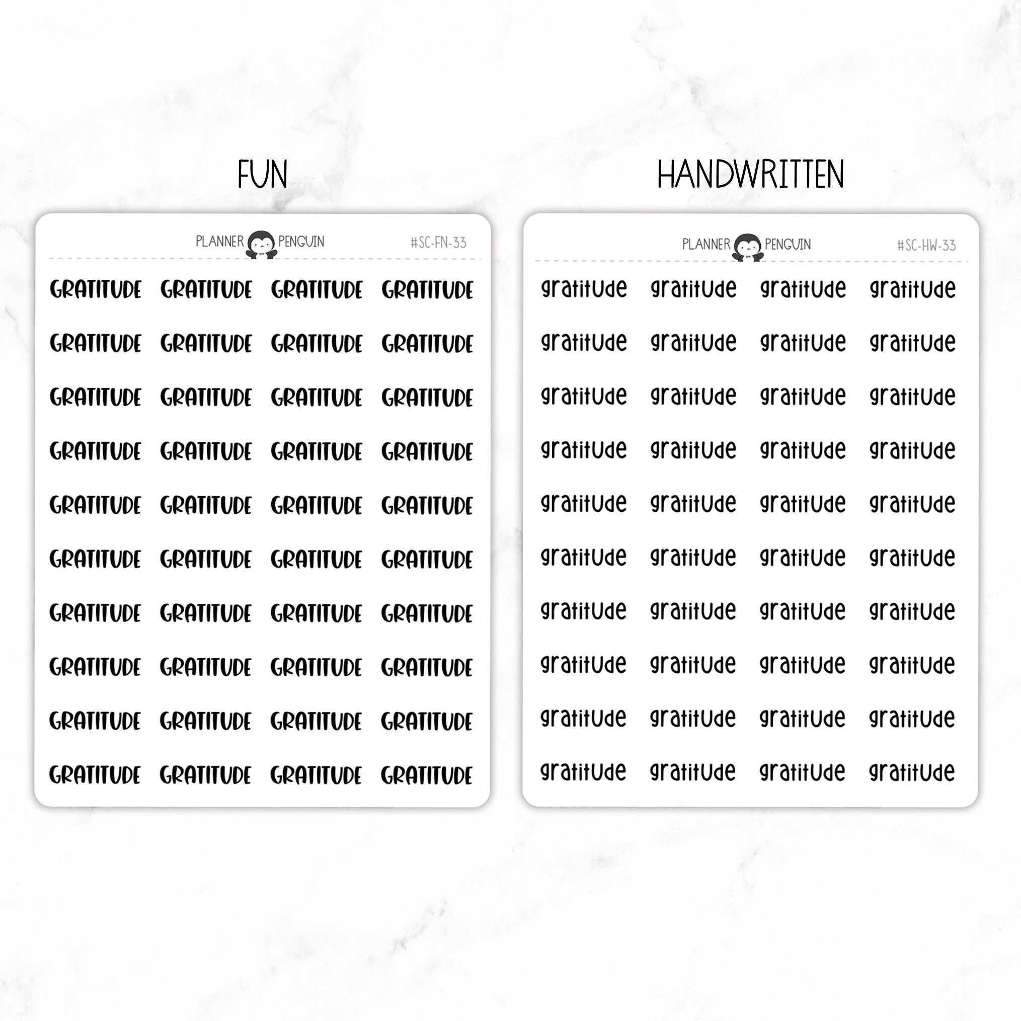 Gratitude Script Stickers