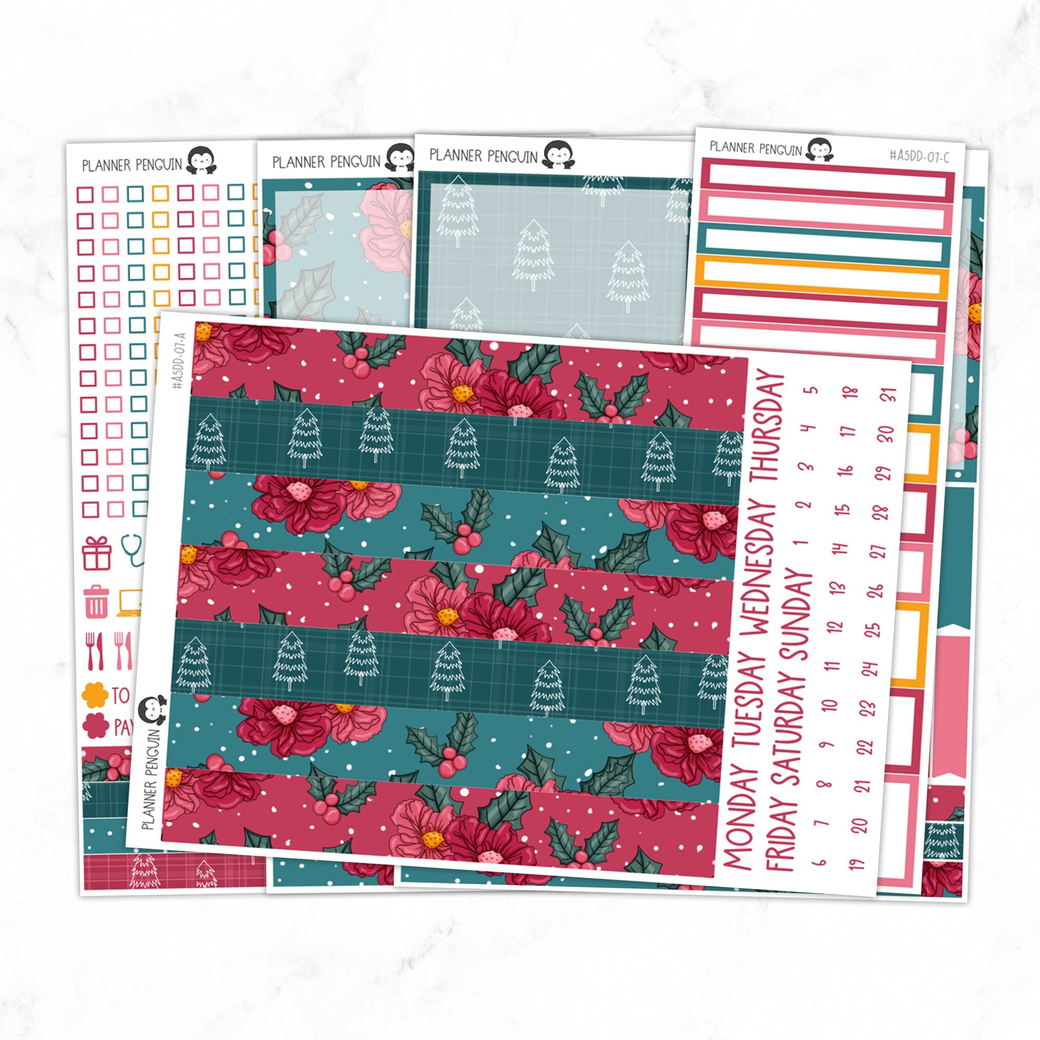 Merry & Bright Christmas A5 Daily Duo Sticker Kit