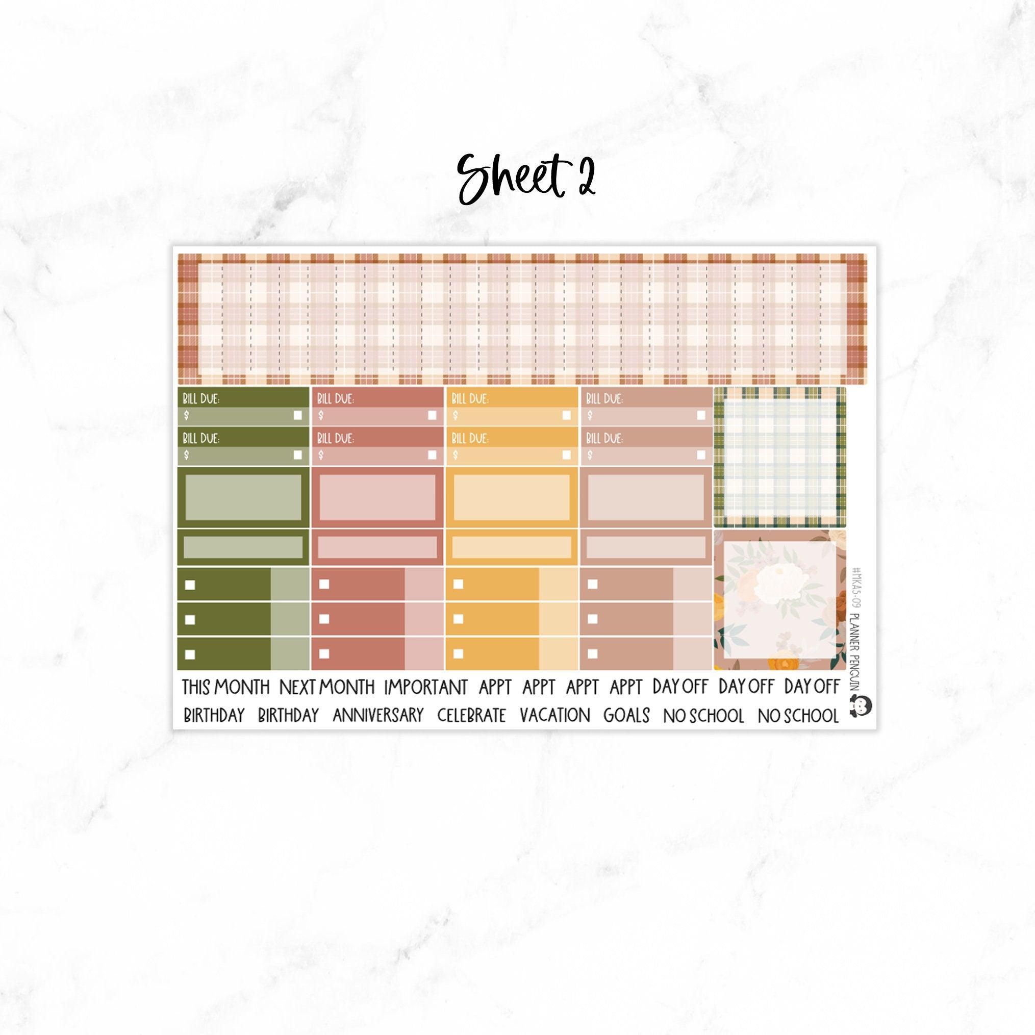 Autumn Floral Undated EC A5 Coil Monthly Kit