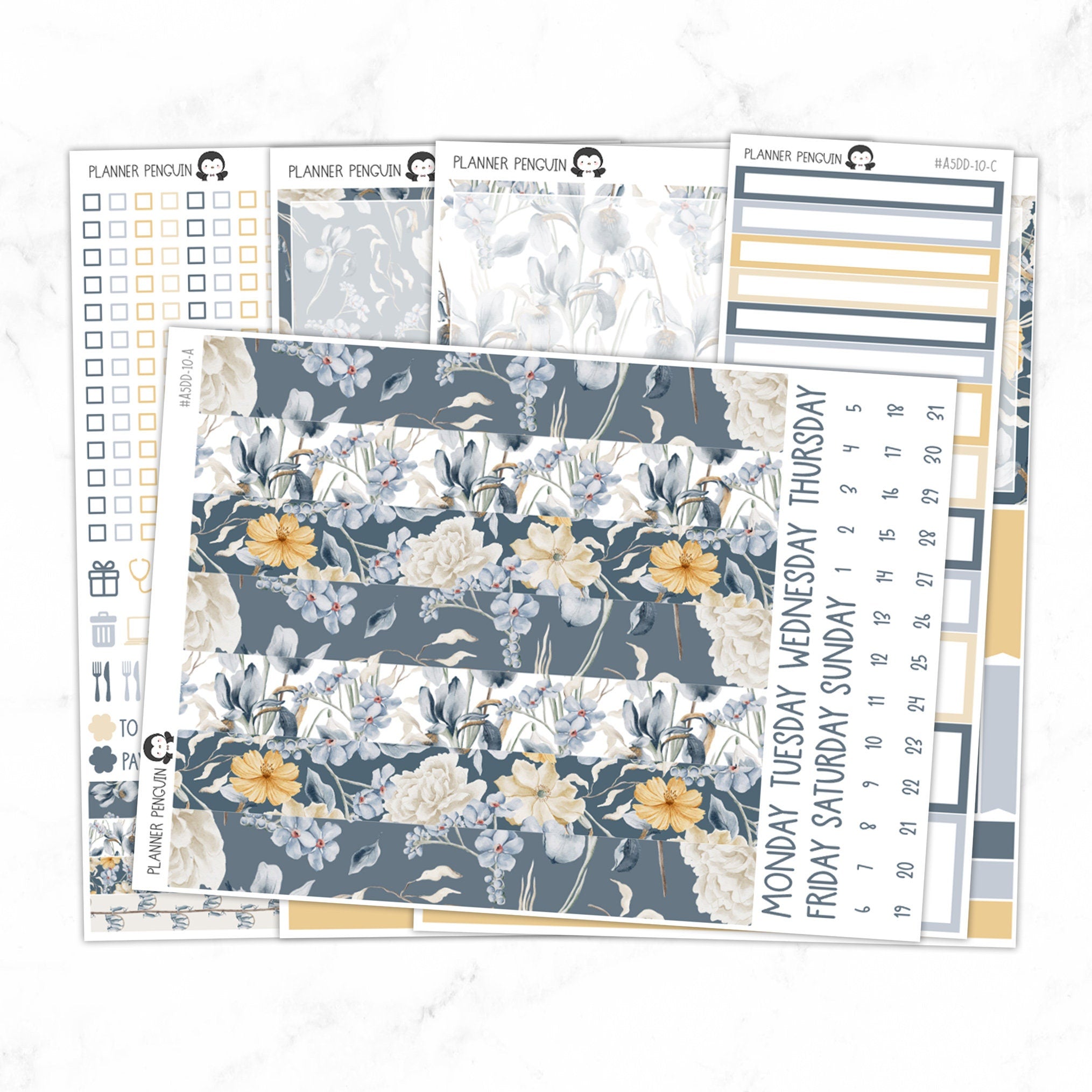 Winter Flowers A5 Daily Duo Sticker Kit
