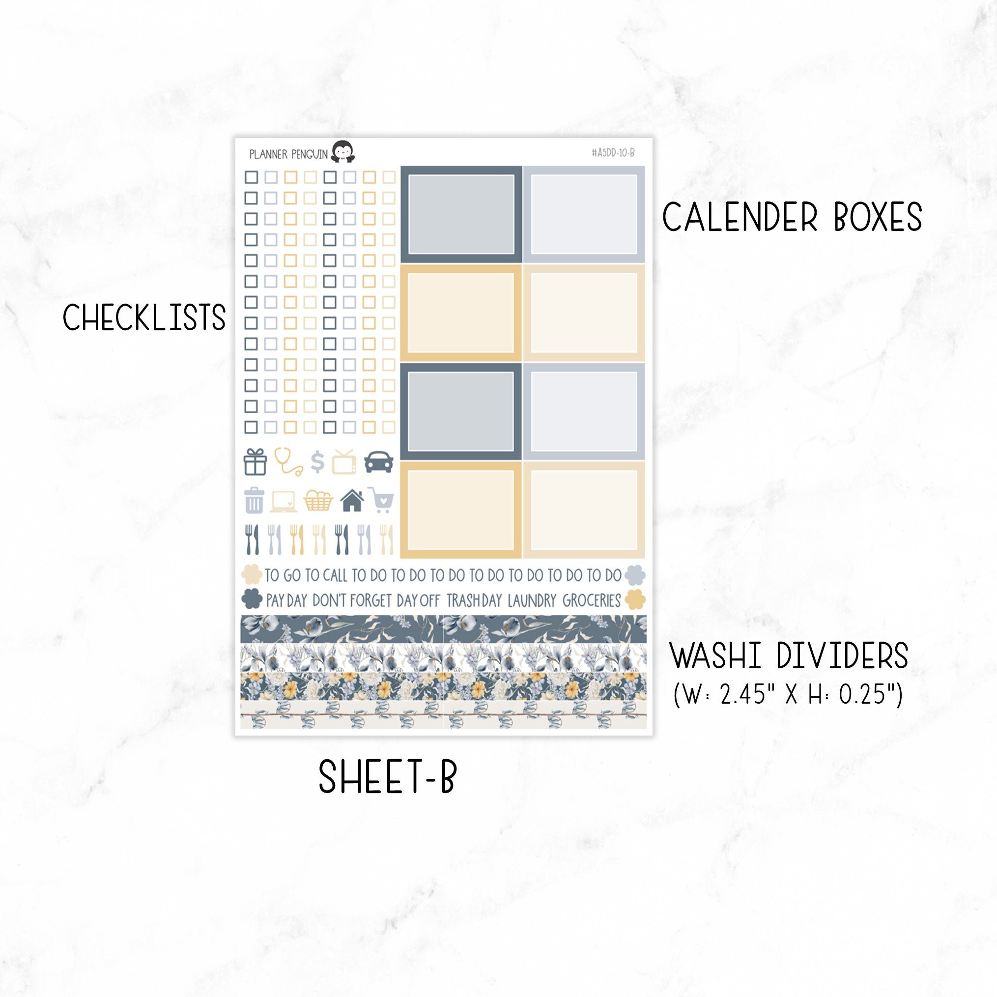 Winter Flowers A5 Daily Duo Sticker Kit