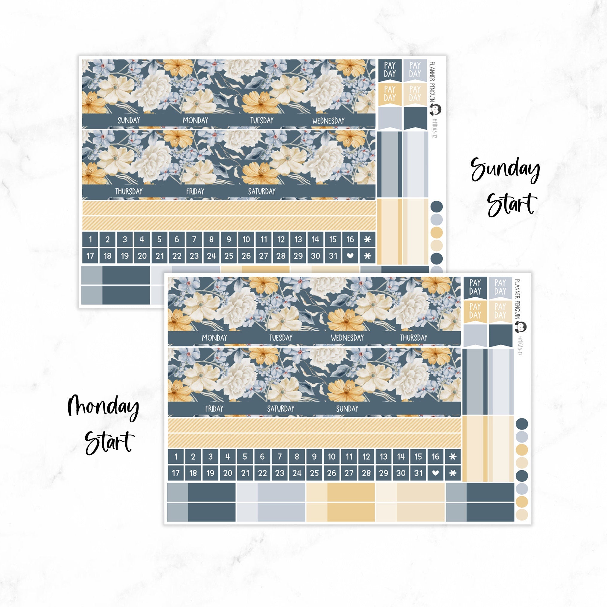 Winter Flowers Undated EC A5 Coil Monthly Kit
