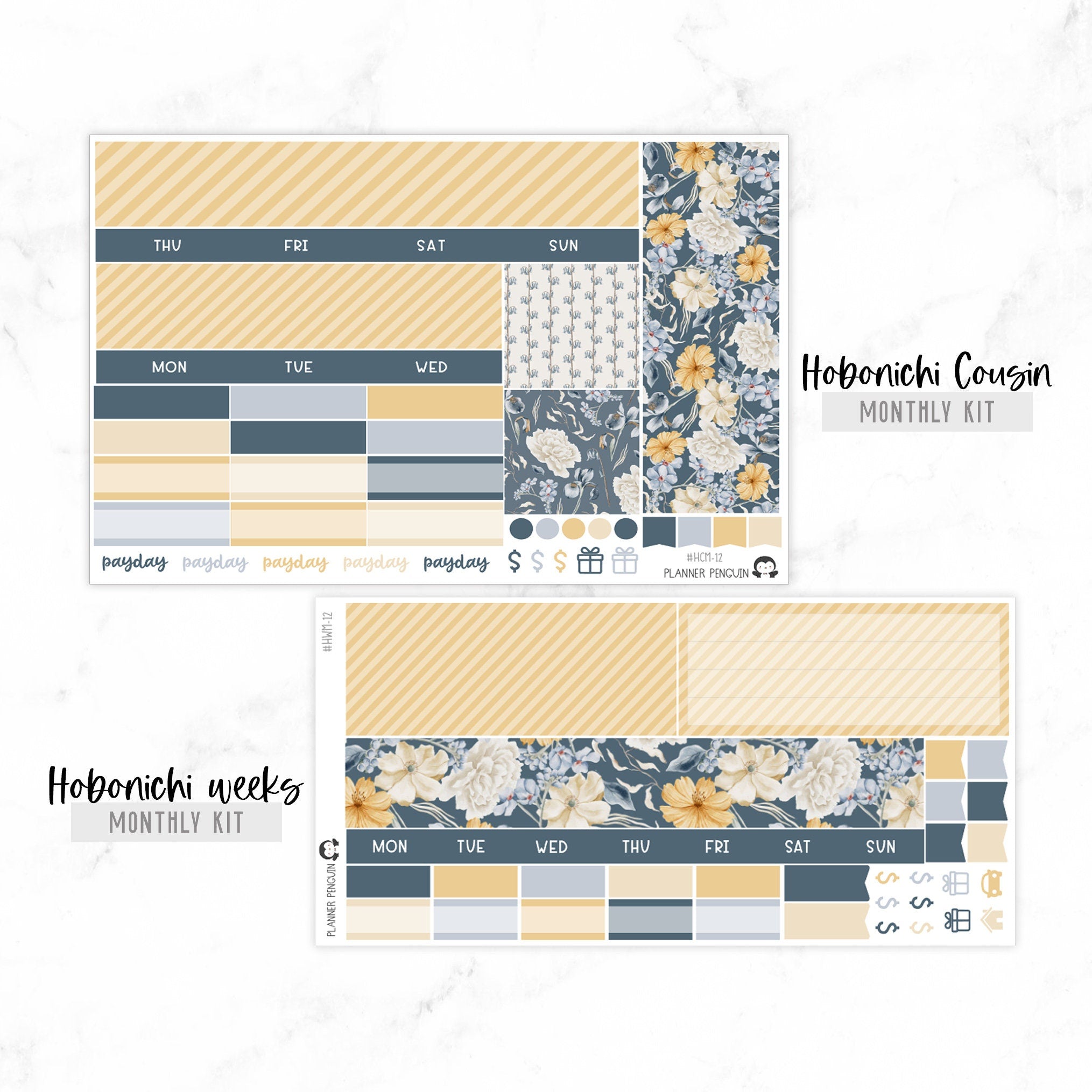 Winter Flowers Undated Hobonichi Monthly Kit