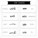 Work Script Stickers