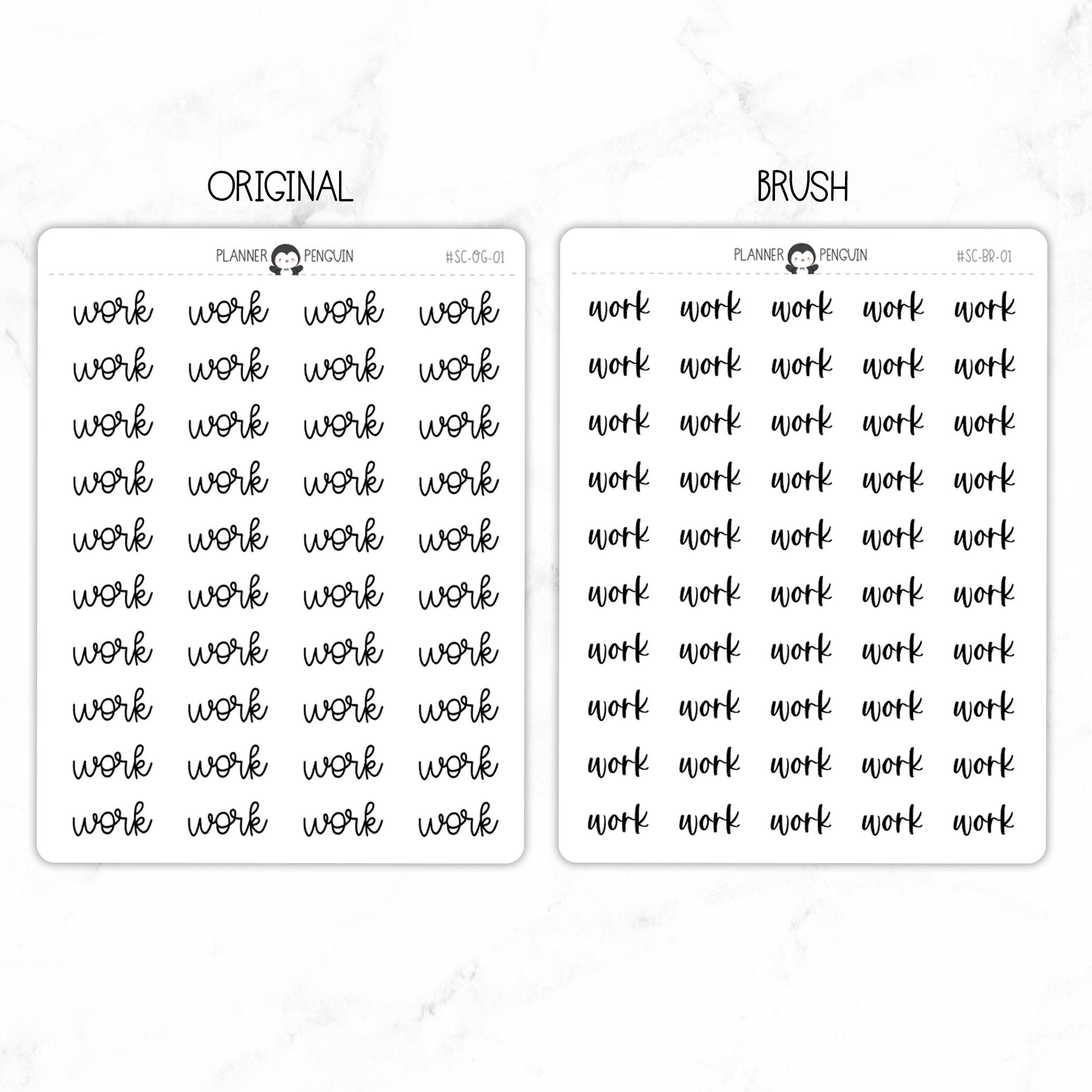 Work Script Stickers