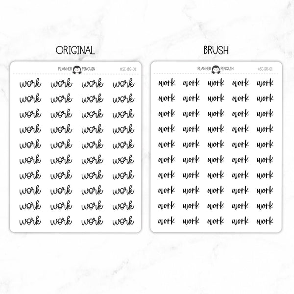 Work Script Stickers // #SC-01