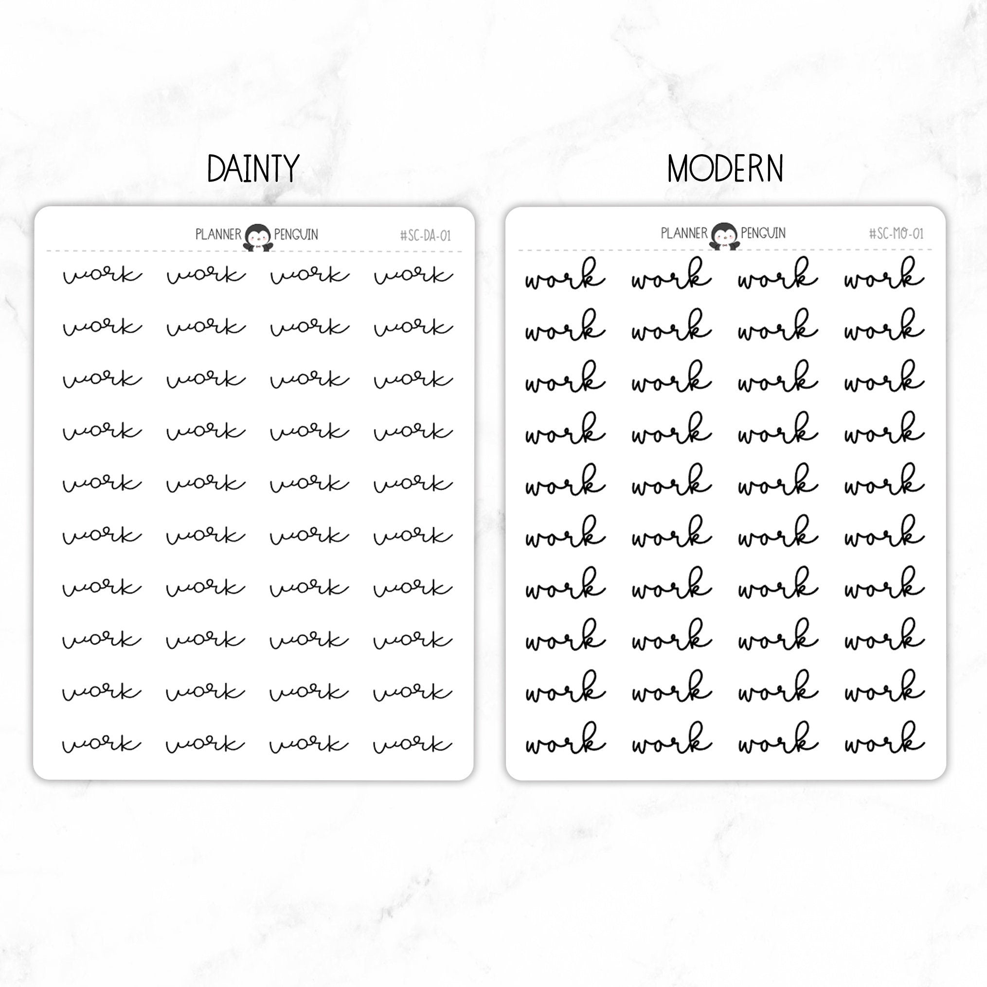 Work Script Stickers