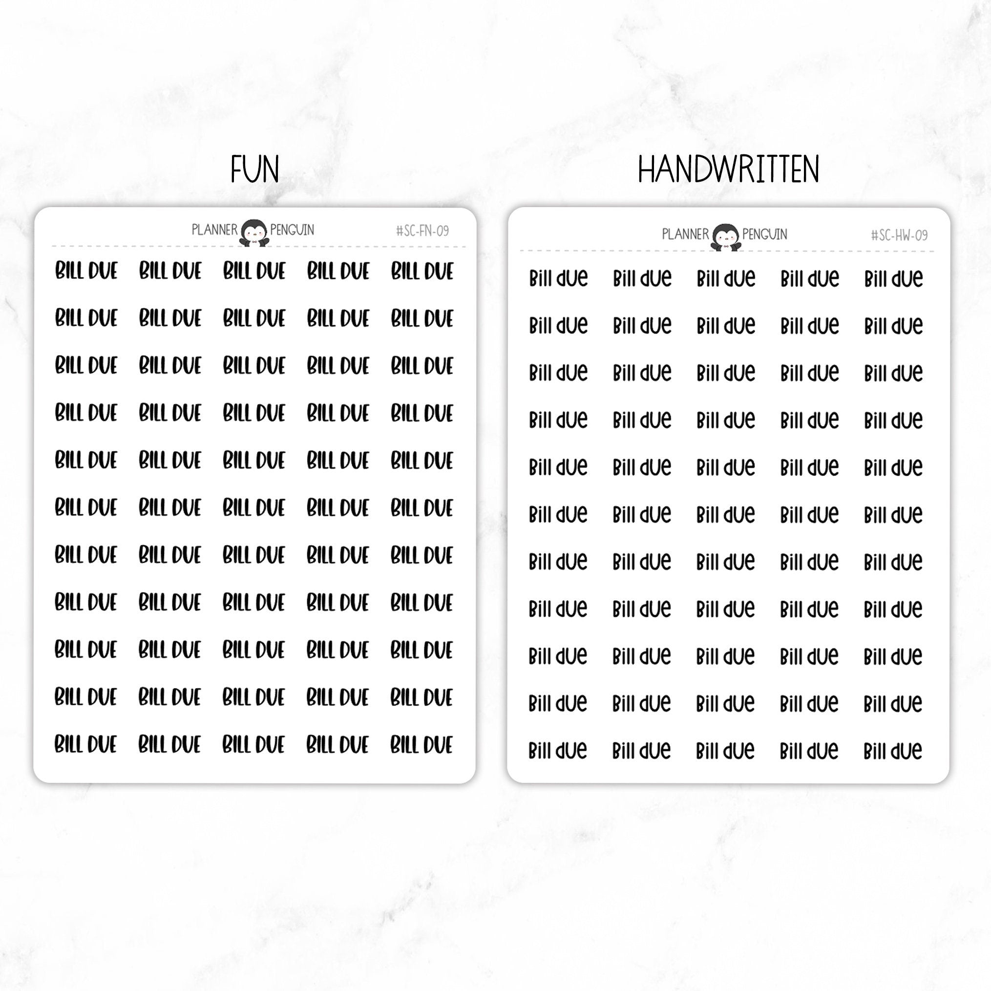 Bill Due Script Stickers