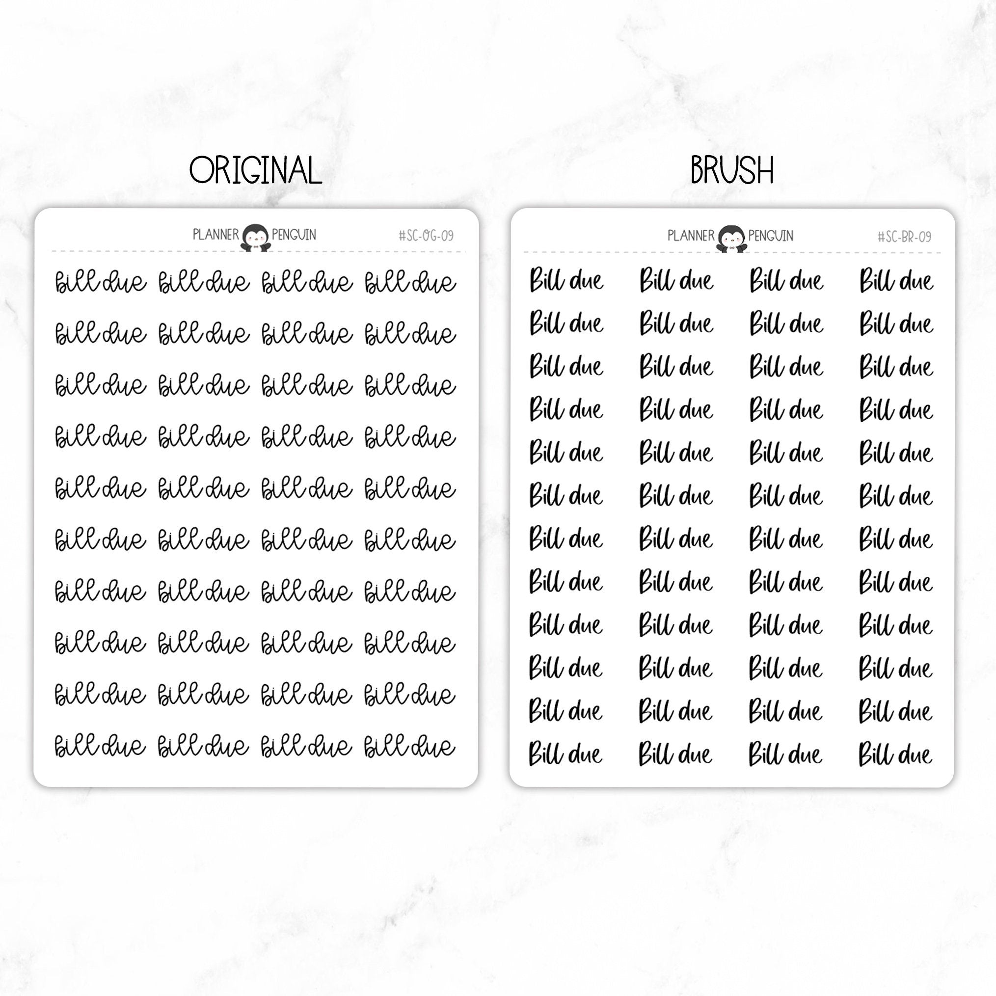 Bill Due Script Stickers
