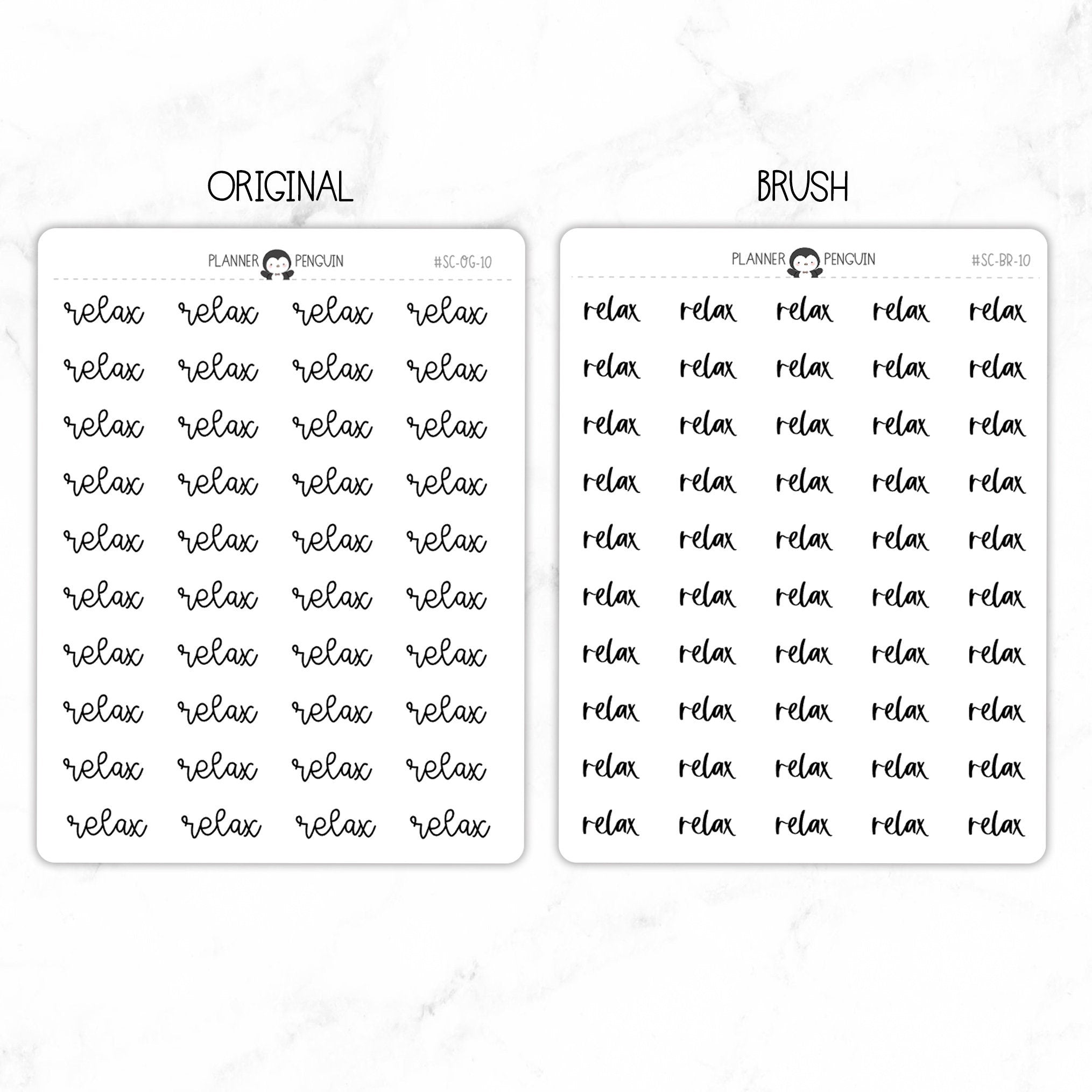 Relax Script Stickers
