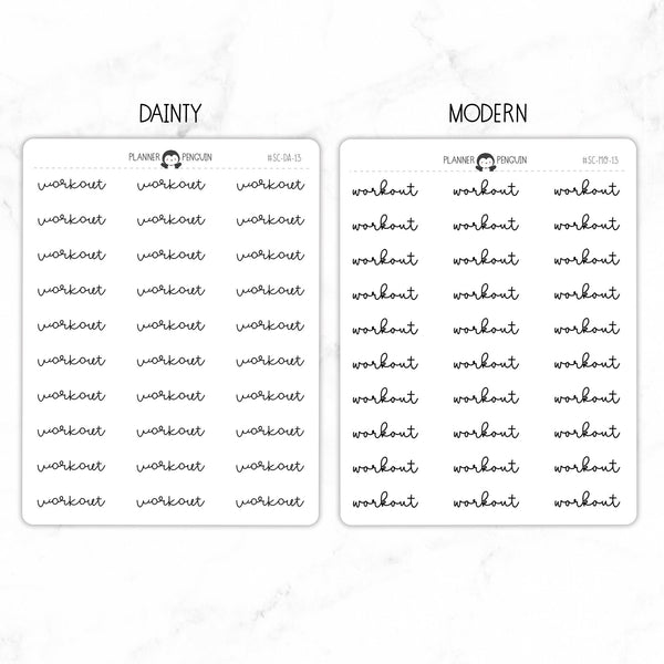 Workout Script Stickers // #SC-13